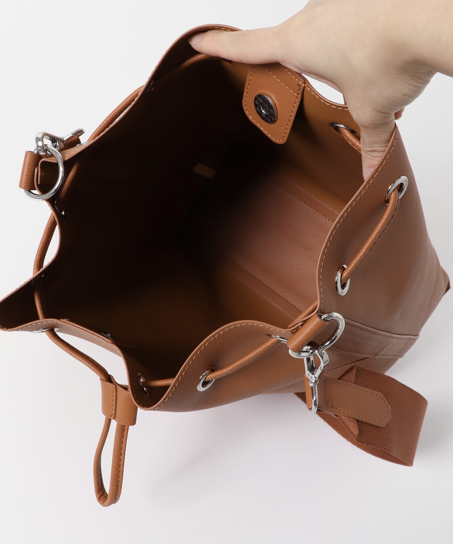 アウトポケットバケットバッグ BROWN one