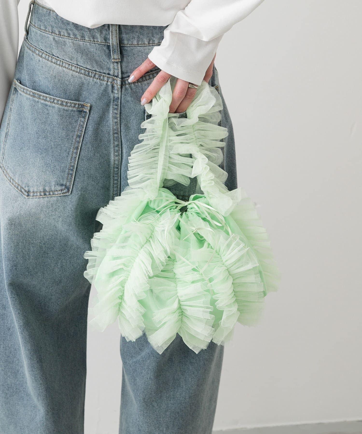 チュールハンドバッグ MINT one