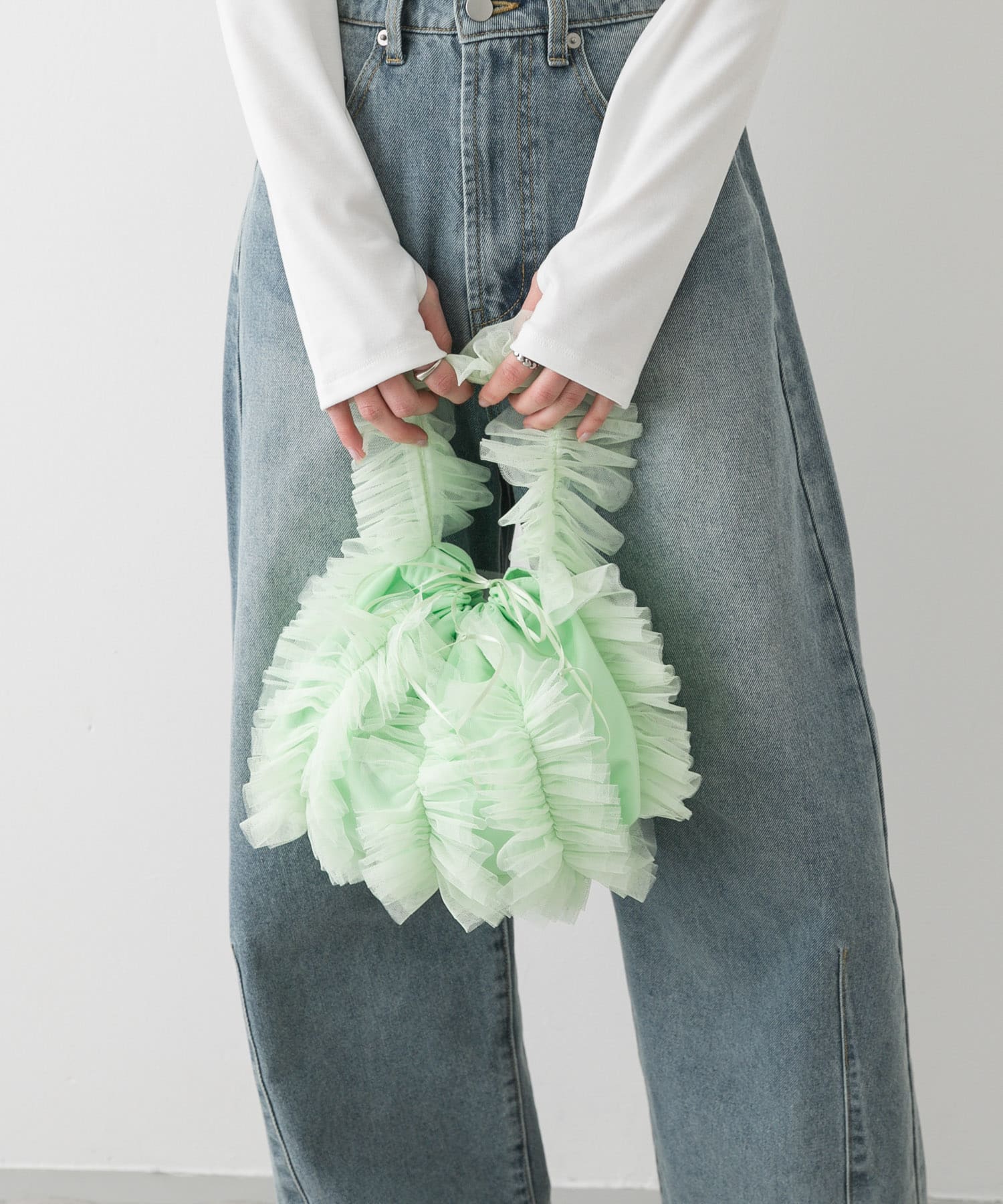 チュールハンドバッグ MINT one