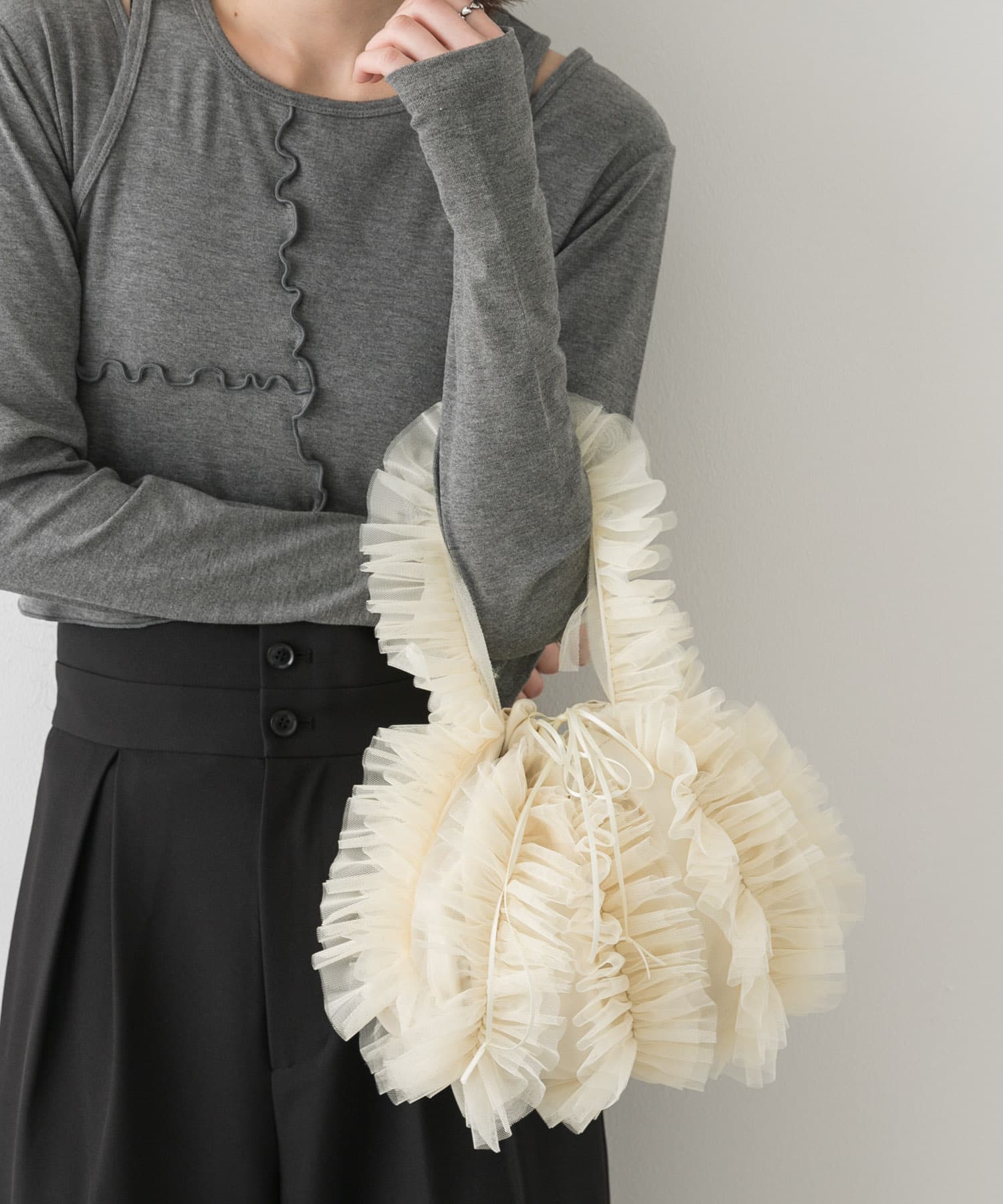 チュールハンドバッグ