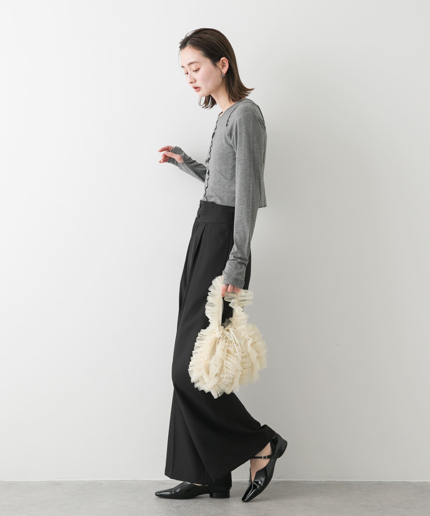 チュールハンドバッグ IVORY one