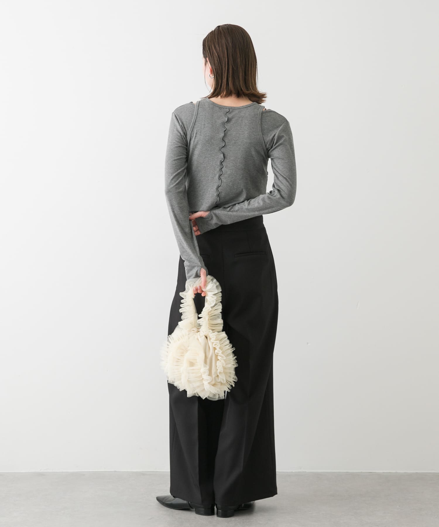 チュールハンドバッグ IVORY one