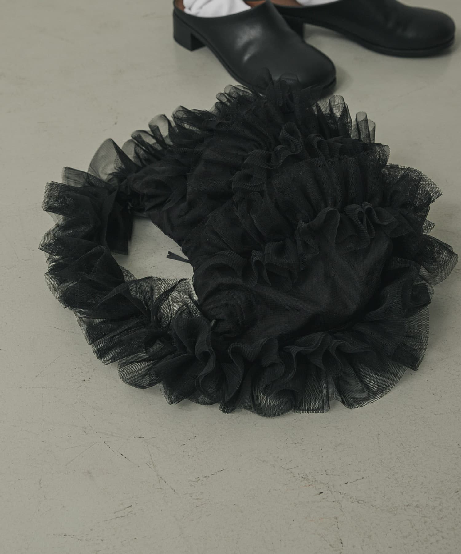 チュールハンドバッグ BLACK one