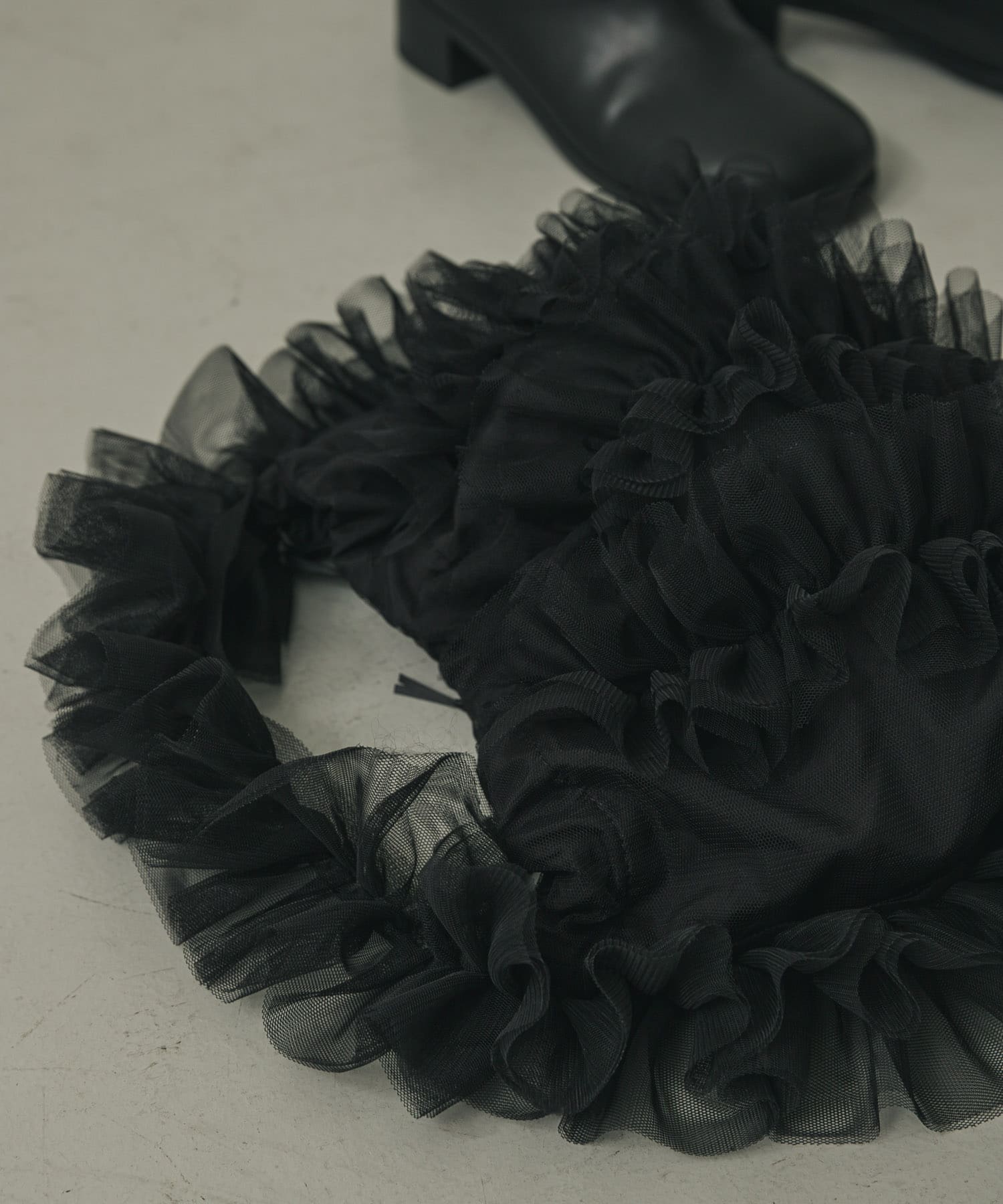 チュールハンドバッグ BLACK one