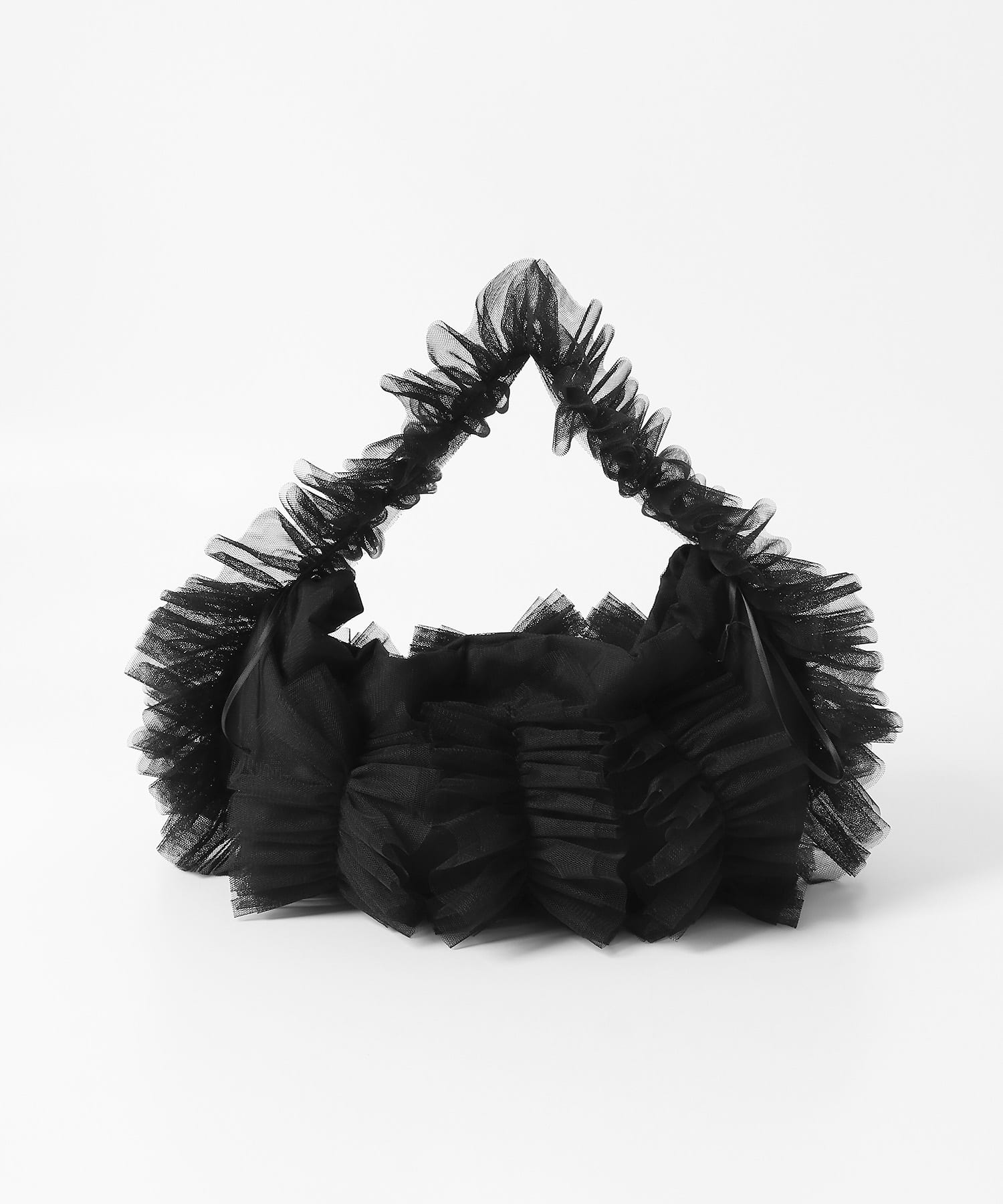チュールハンドバッグ BLACK one