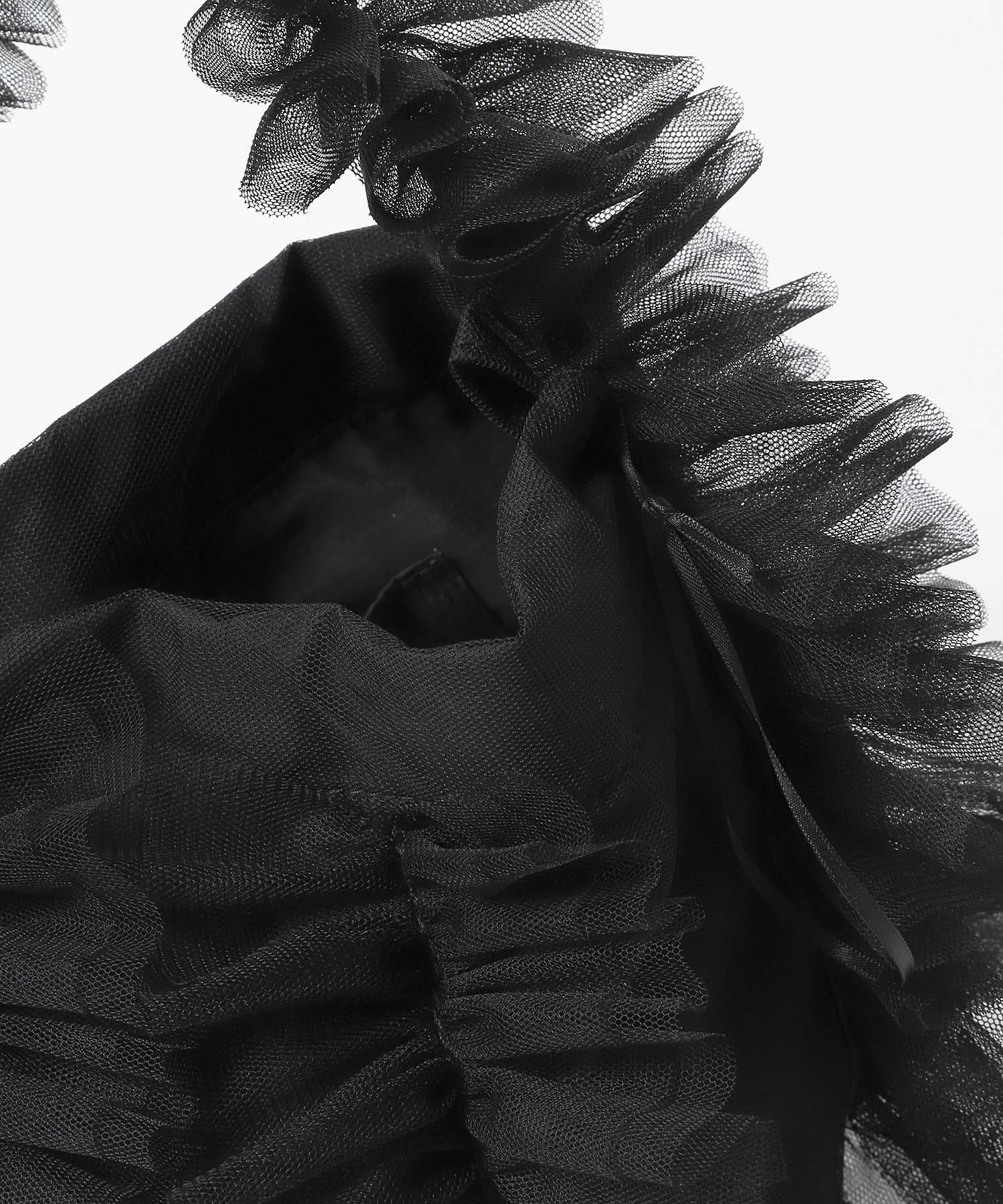 チュールハンドバッグ BLACK one