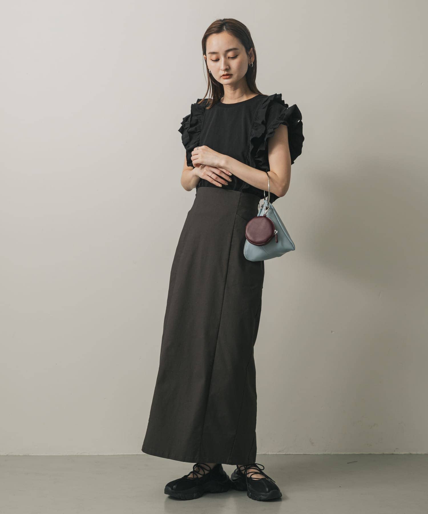 フープハンドルバッグ L.BLUE one