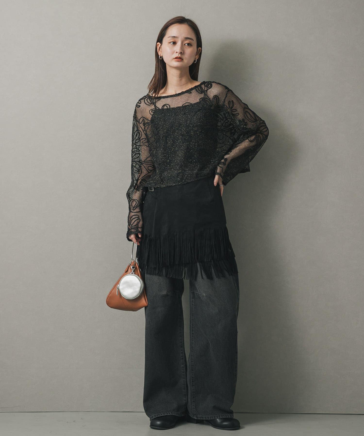 フープハンドルバッグ CAMEL one