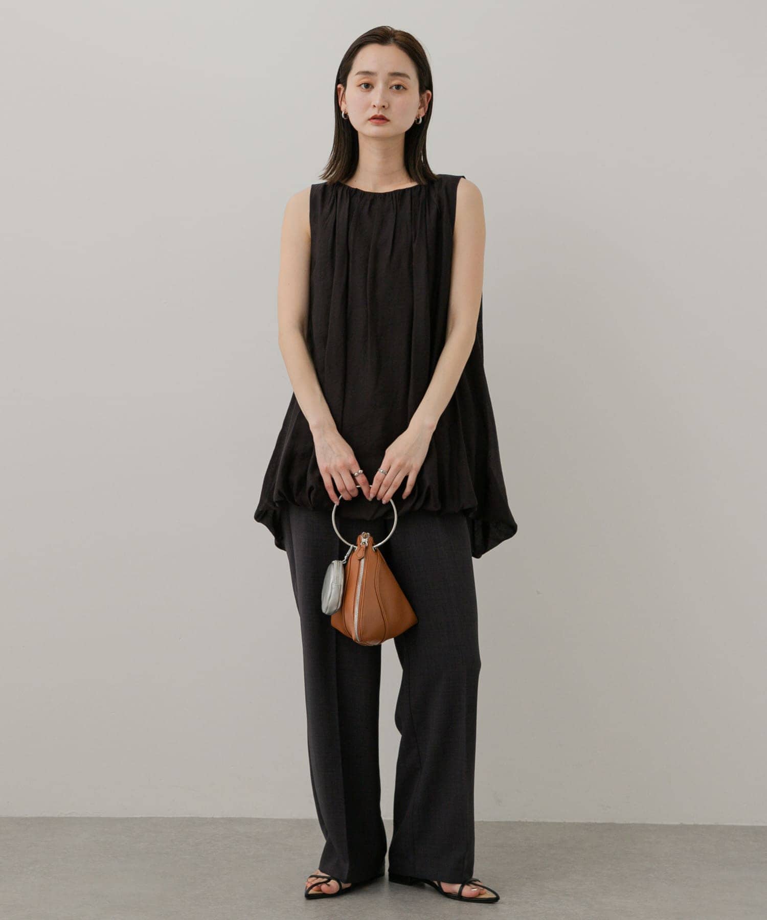 フープハンドルバッグ CAMEL one