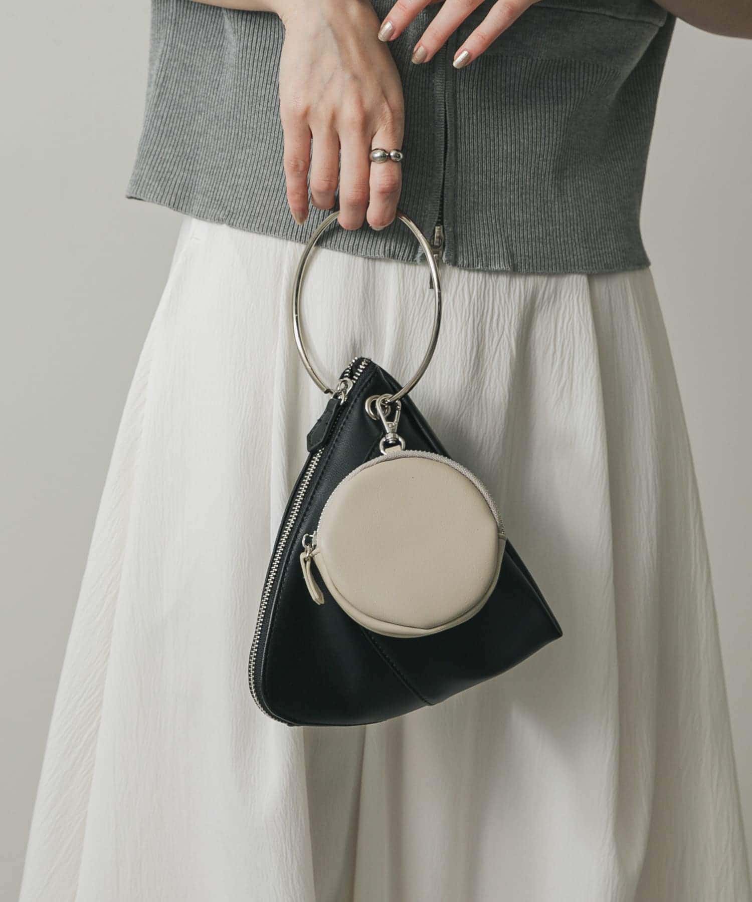 フープハンドルバッグ BLACK one
