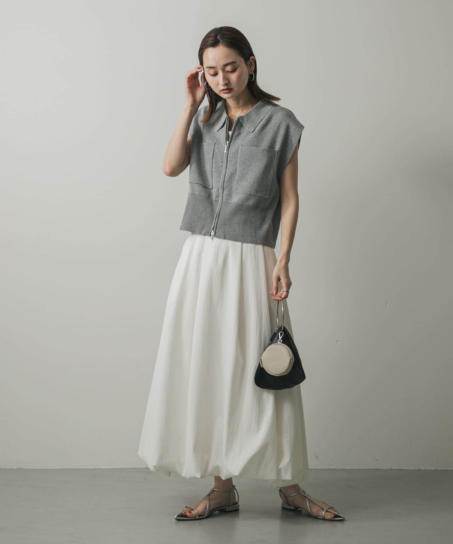 フープハンドルバッグ BLACK one