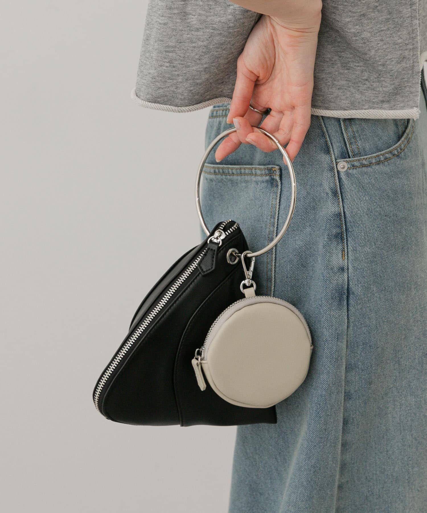 フープハンドルバッグ BLACK one