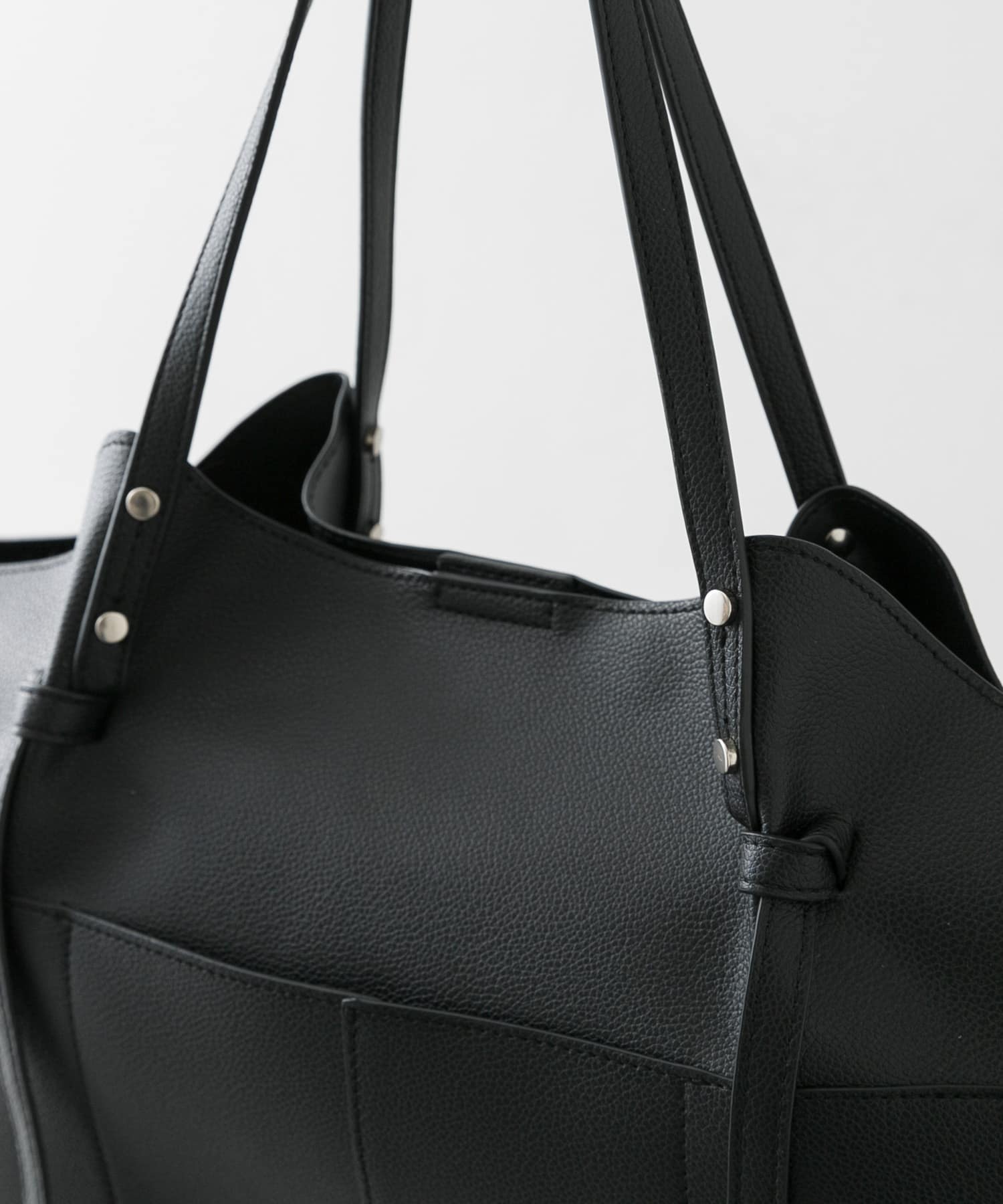 アウトポケットトートバッグ BLACK one