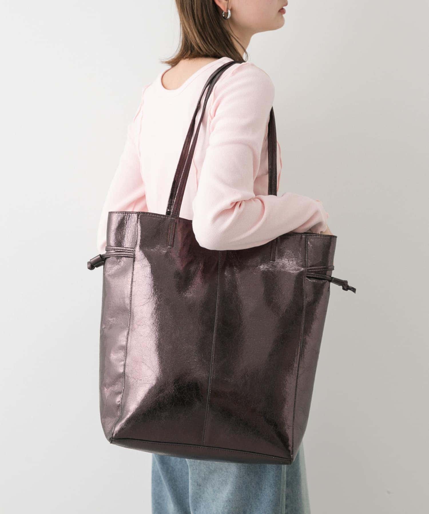 メタリックトートバッグ CHARCOAL one