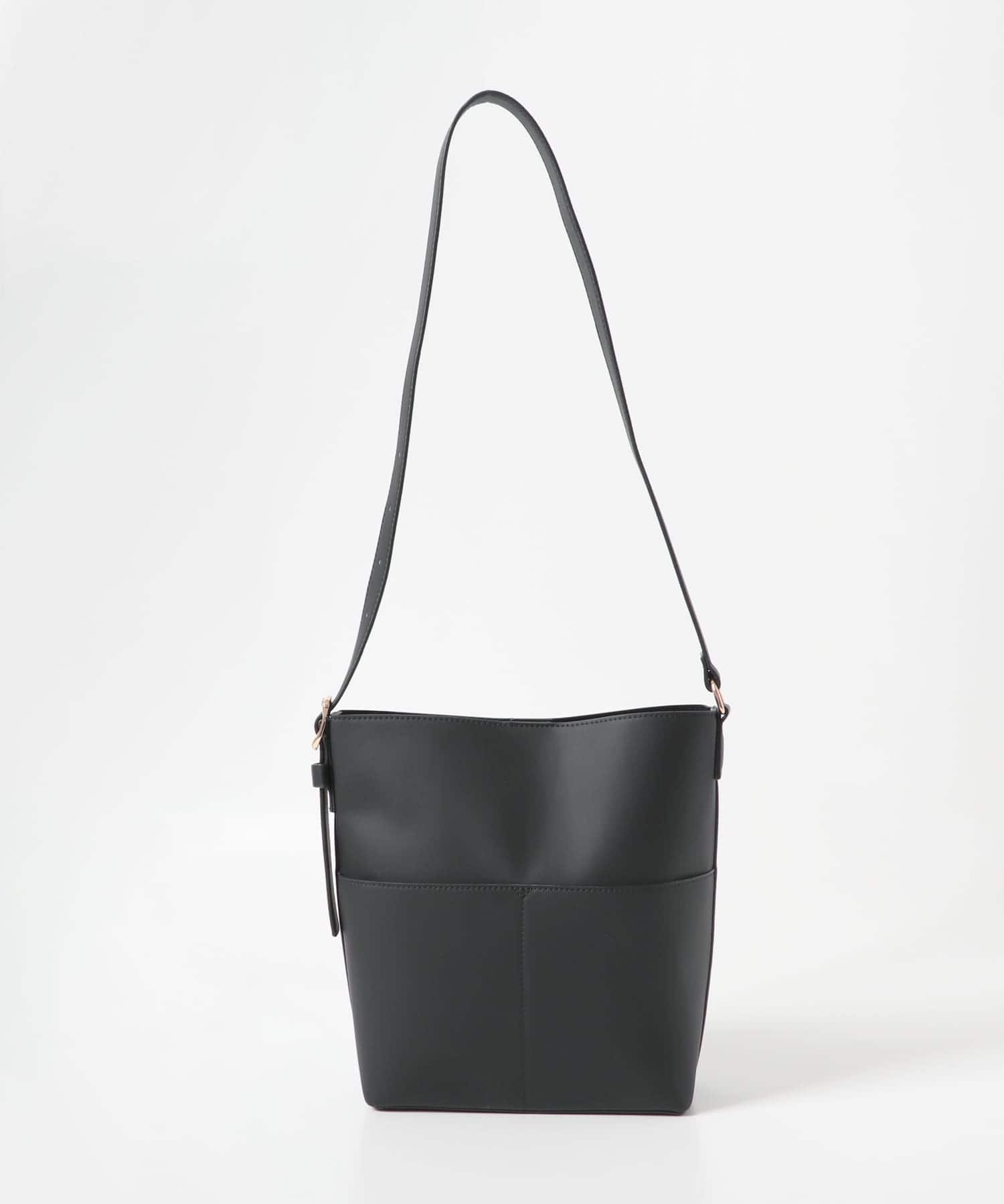 『防汚』アウトポケットショルダーバッグ BLACK one