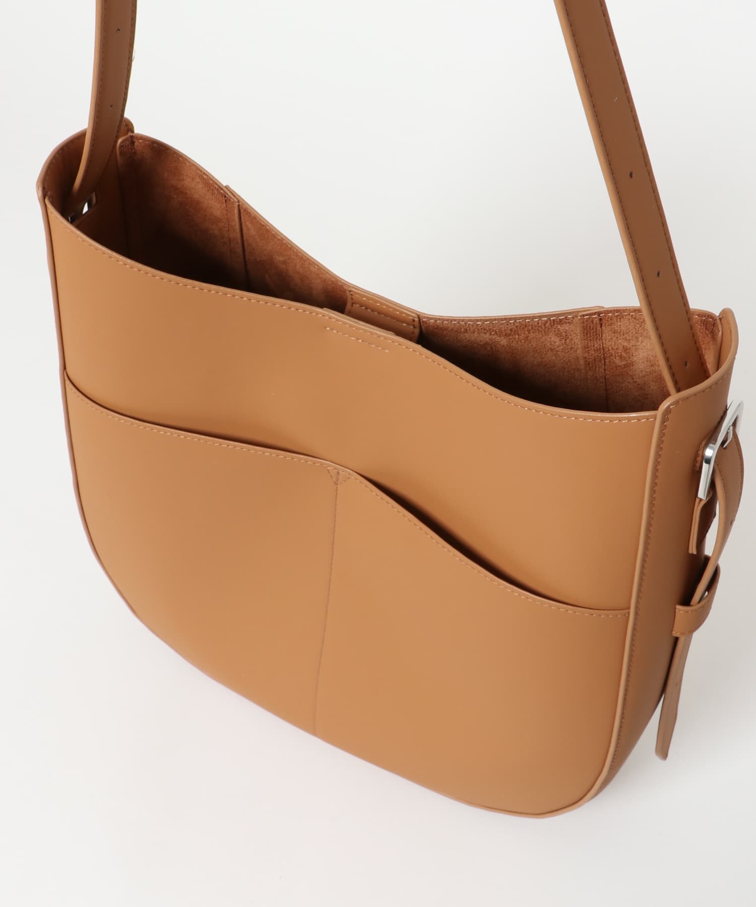 アウトポケットビッグショルダーバッグ BROWN one