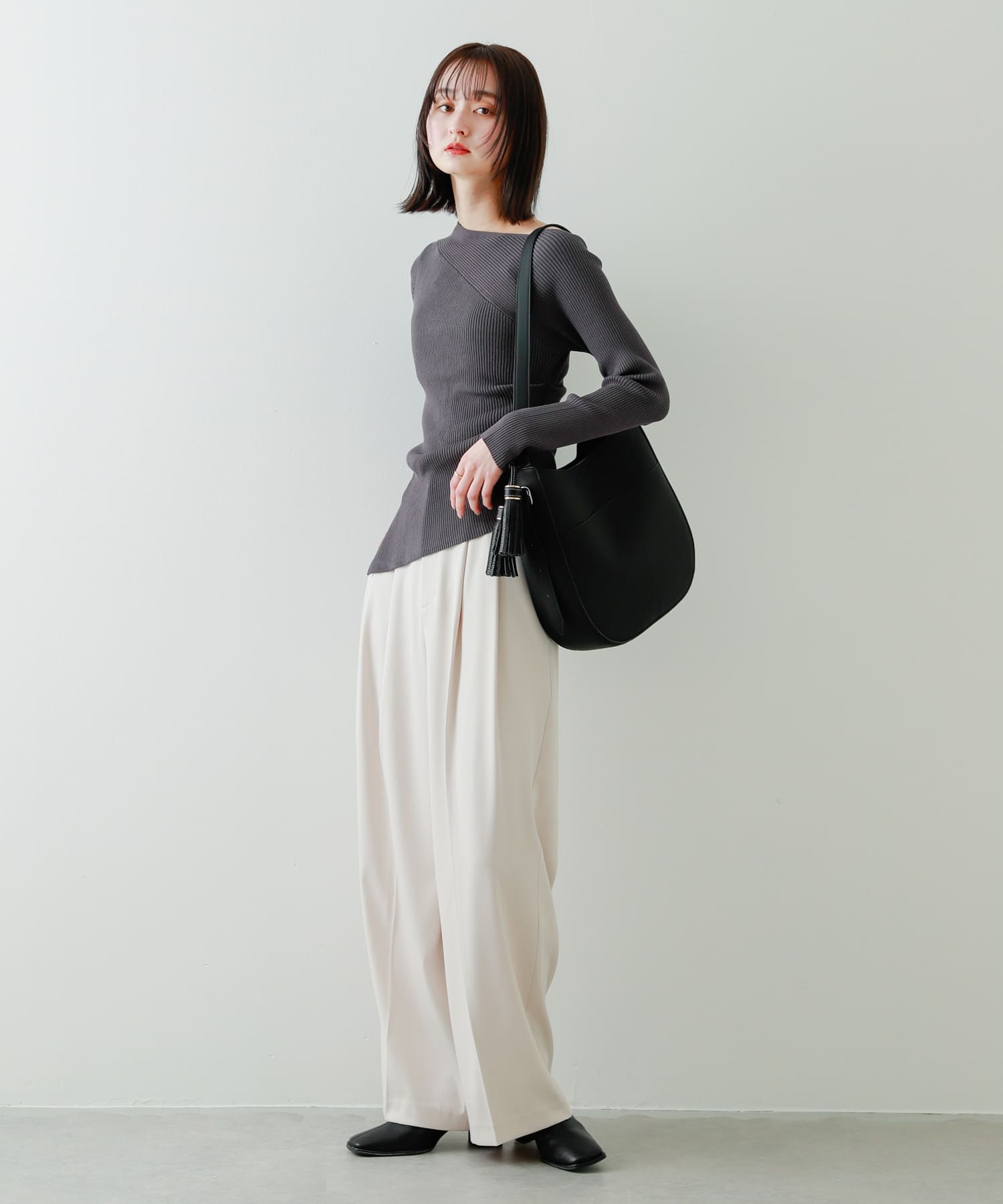 アウトポケットビッグショルダーバッグ BLACK one