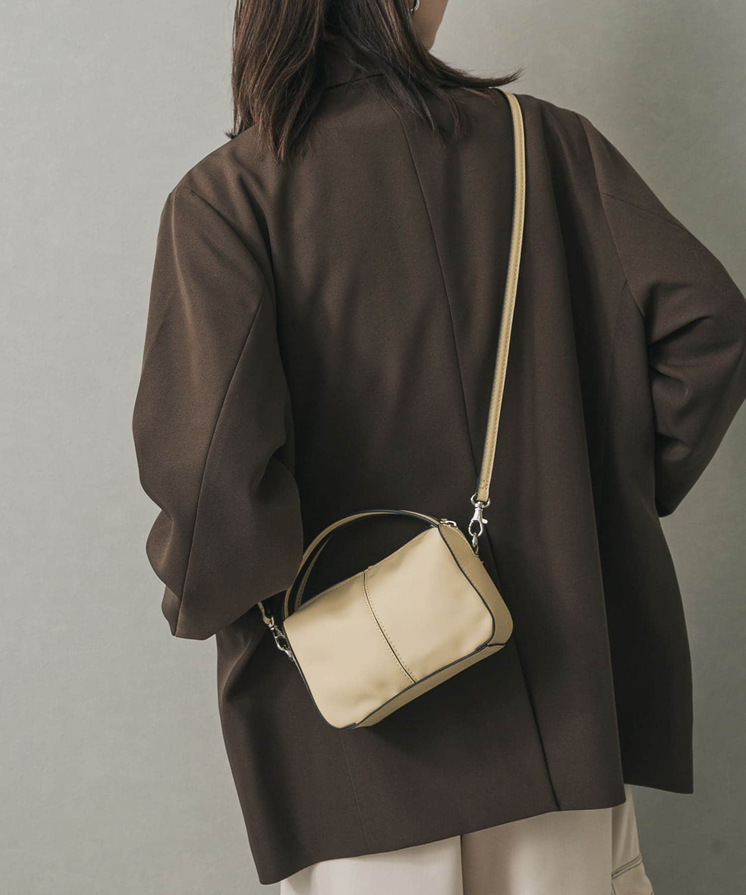 『防汚』2WAYセンターシームプチショルダーバッグ