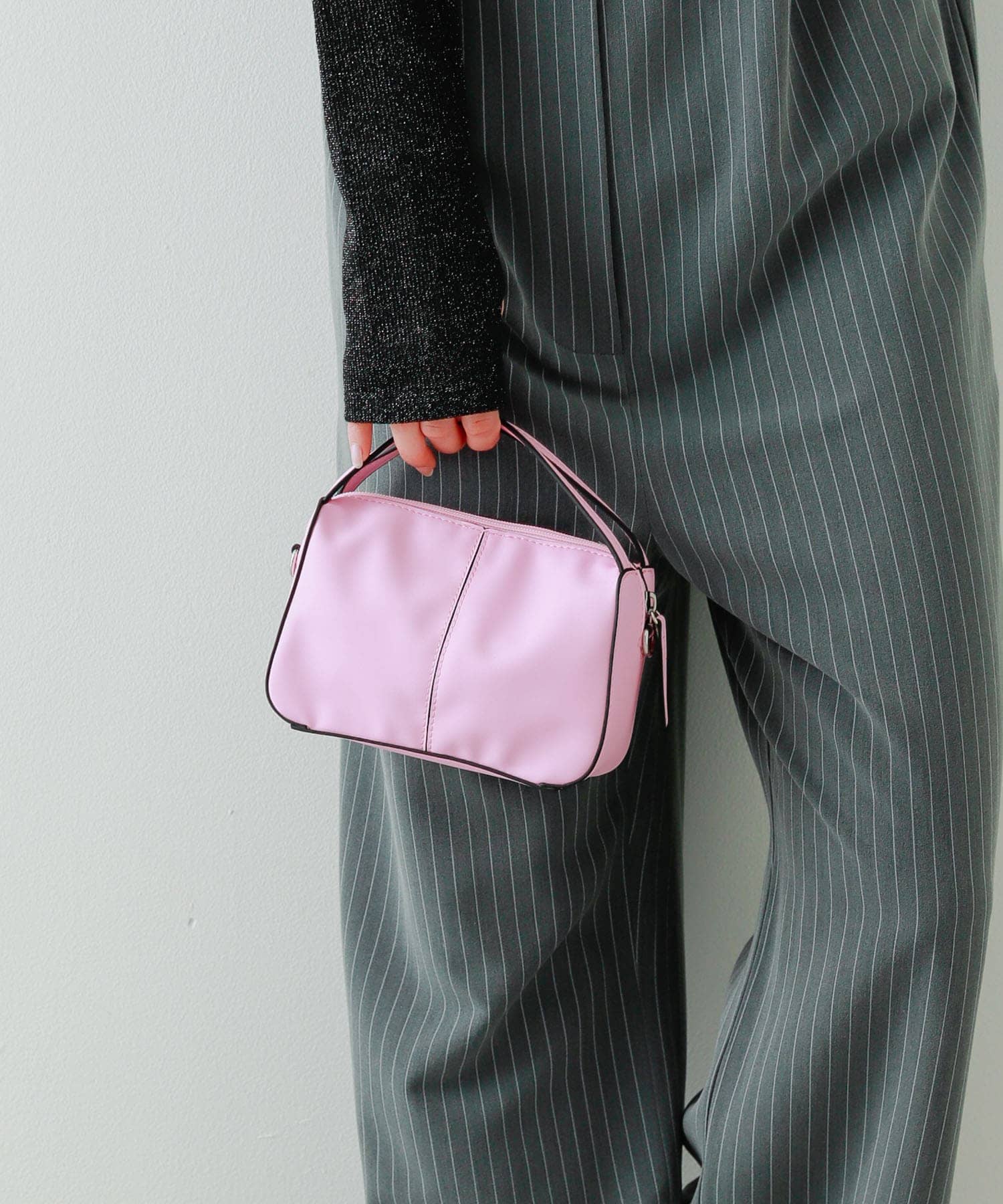 『防汚』2WAYセンターシームプチショルダーバッグ PINK one