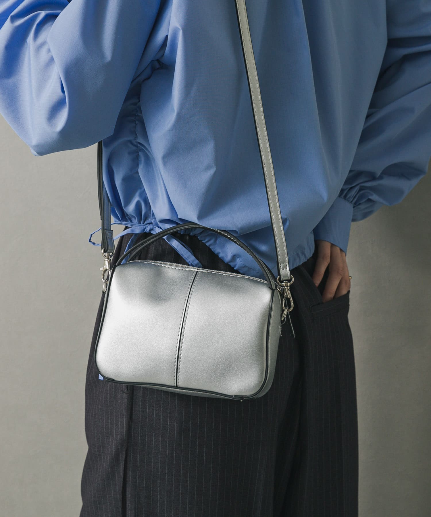 『防汚』2WAYセンターシームプチショルダーバッグ