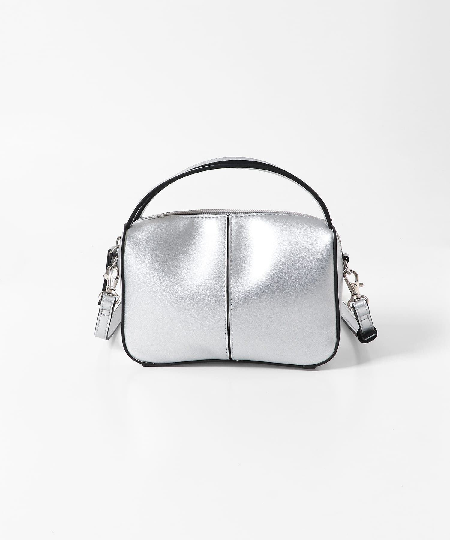 『防汚』2WAYセンターシームプチショルダーバッグ SILVER one