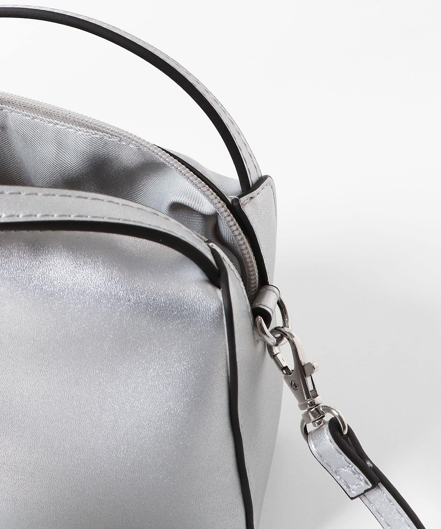 『防汚』2WAYセンターシームプチショルダーバッグ SILVER one