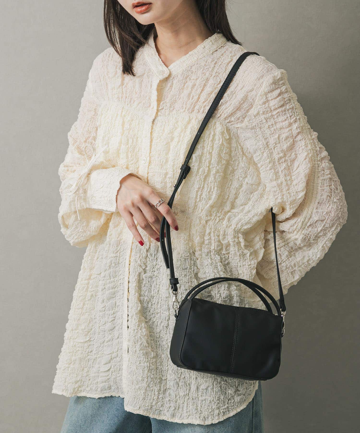 『防汚』2WAYセンターシームプチショルダーバッグ