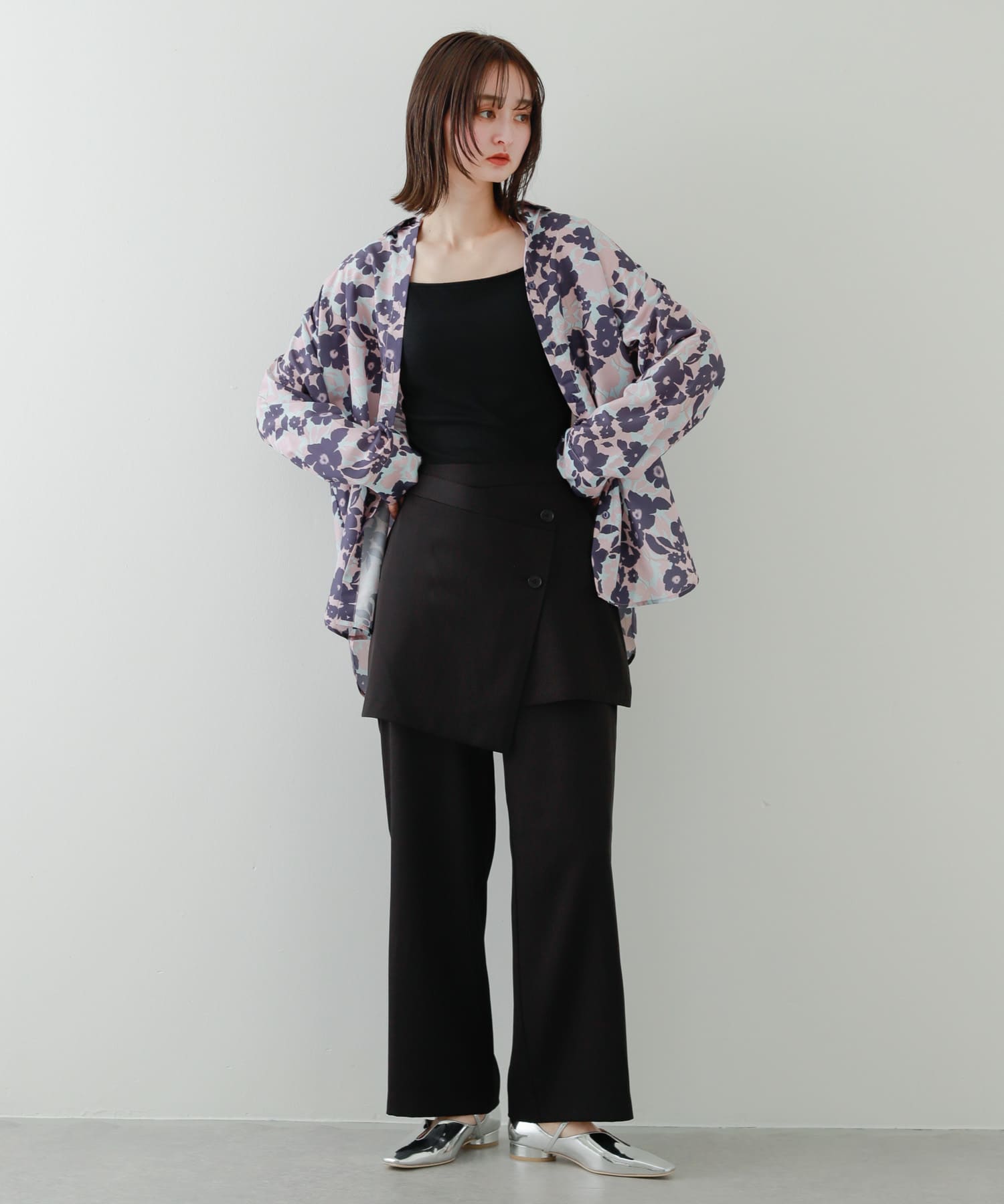 メタリックポインテッドシューズ SILVER S