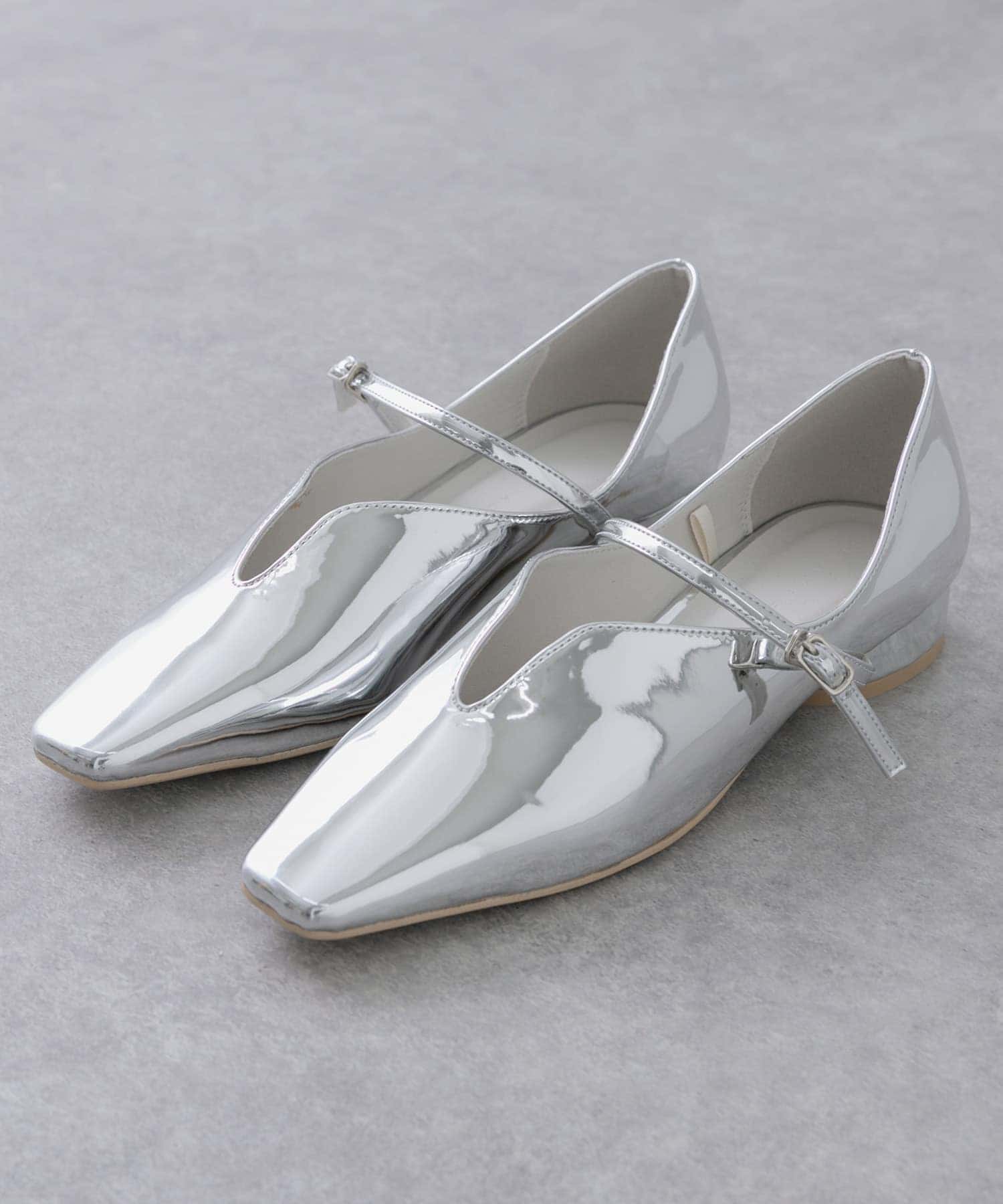 メタリックポインテッドシューズ SILVER S