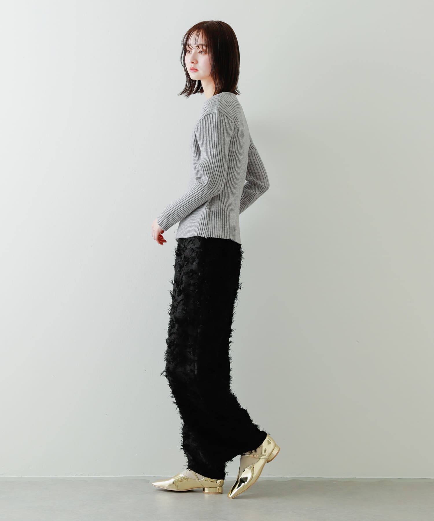 メタリックポインテッドシューズ GOLD S