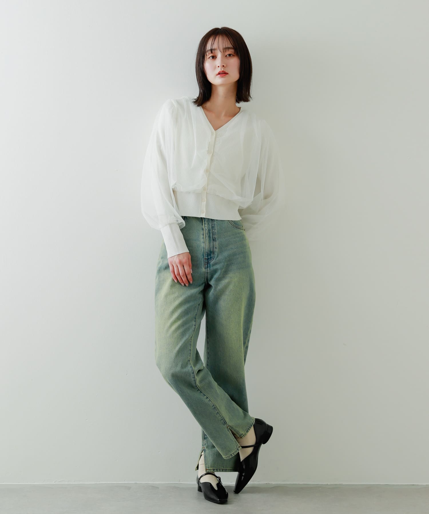 メタリックポインテッドシューズ BLACK S