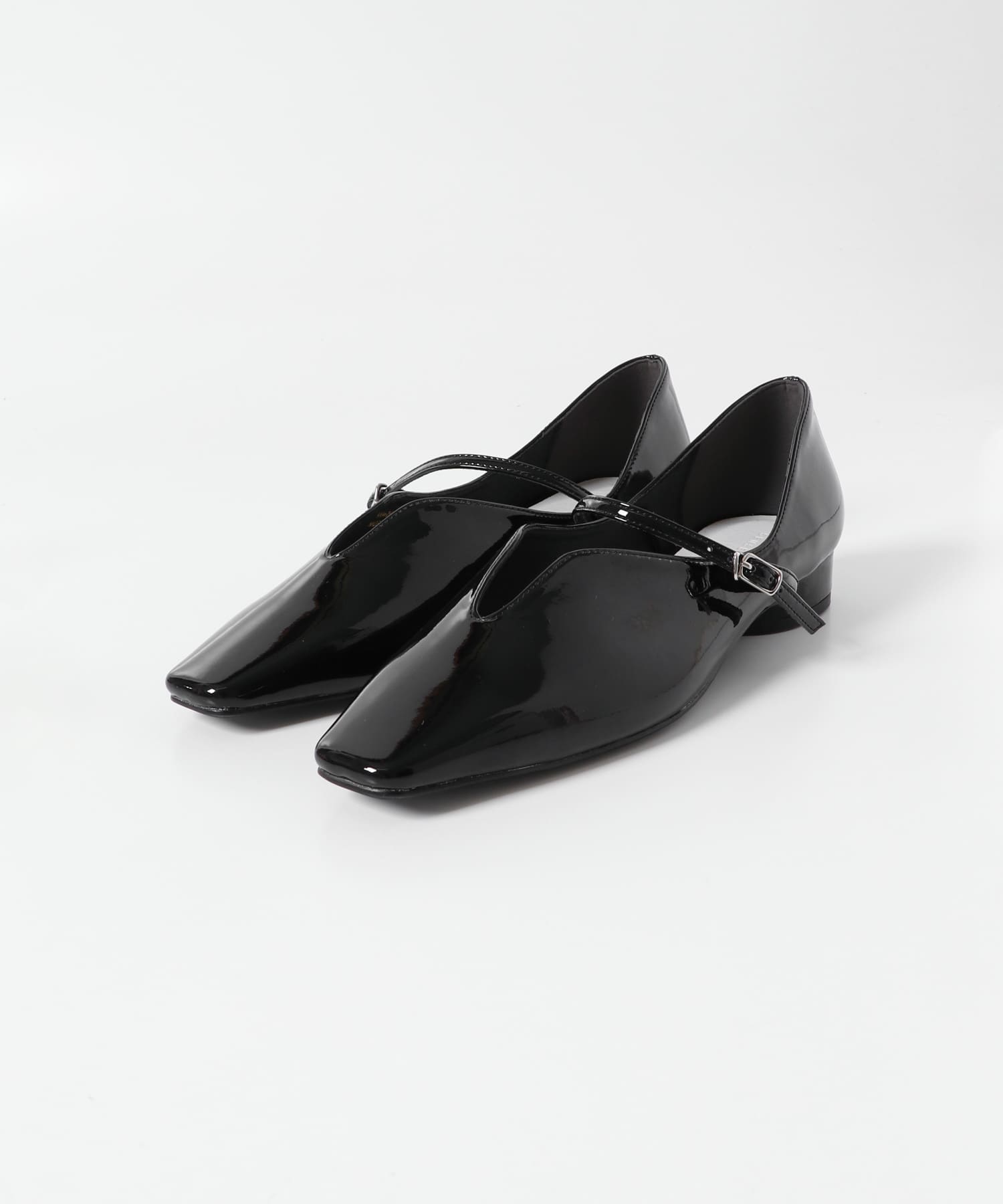 メタリックポインテッドシューズ BLACK S
