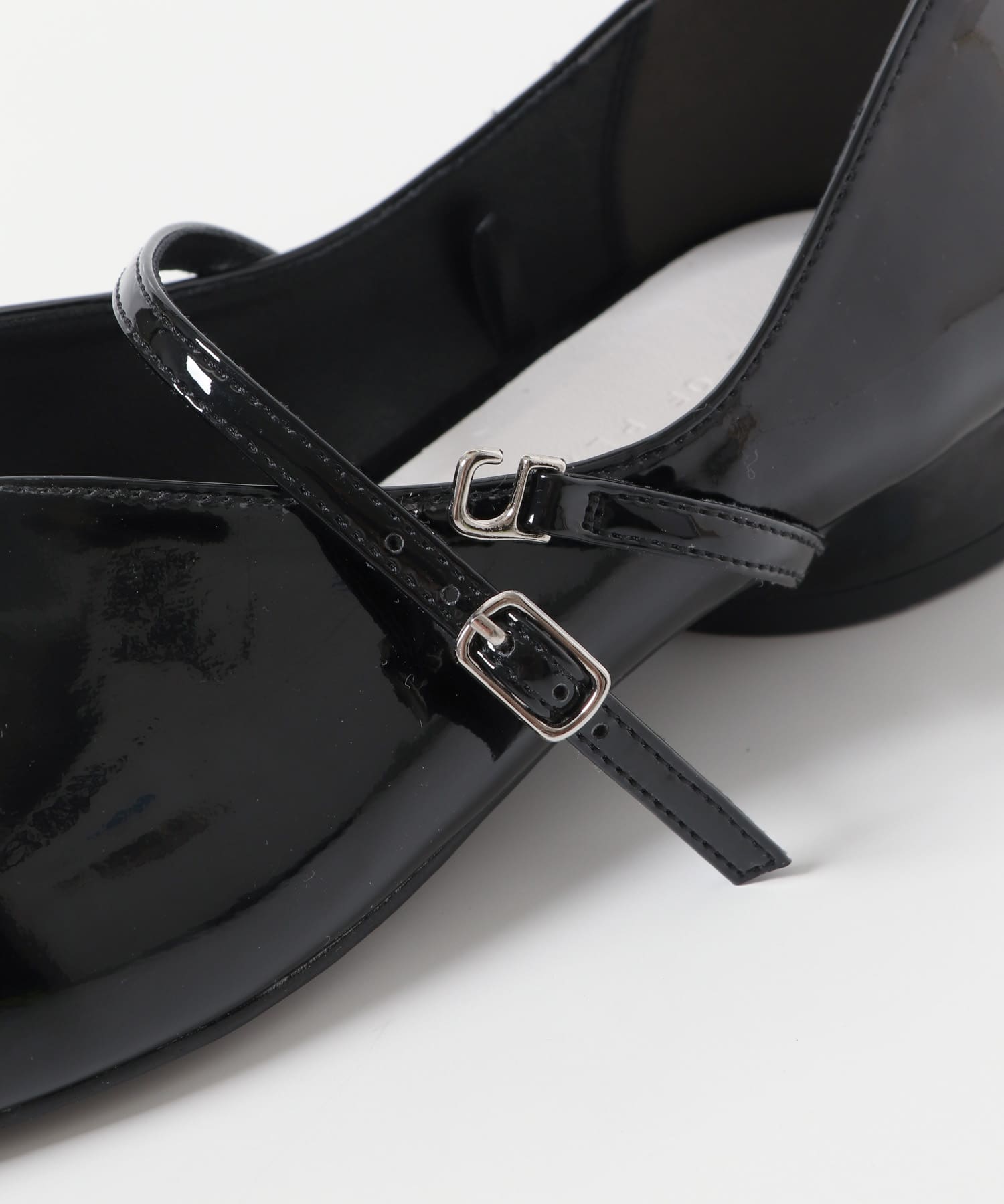 メタリックポインテッドシューズ BLACK S