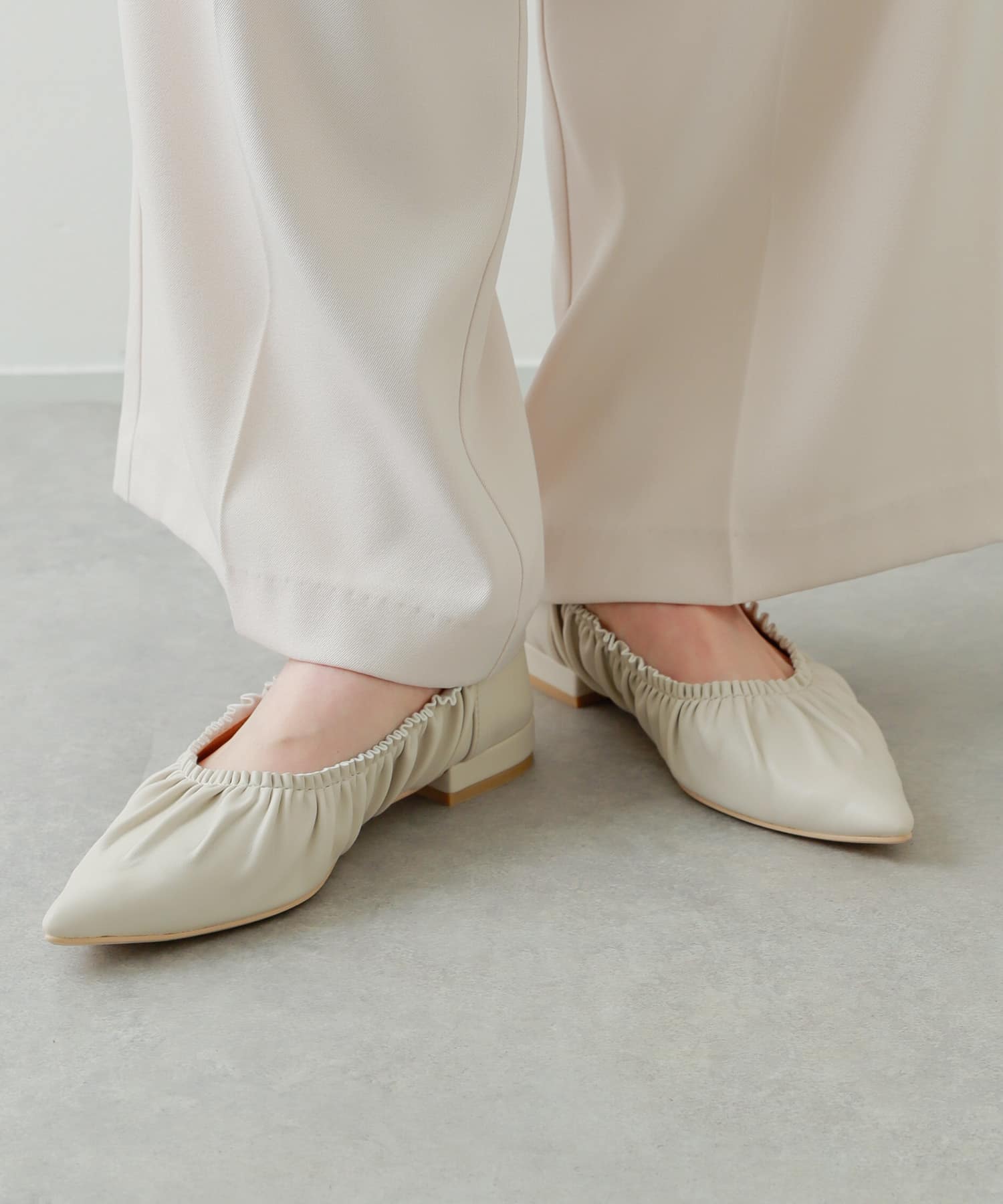 ギャザーフラットシューズ
