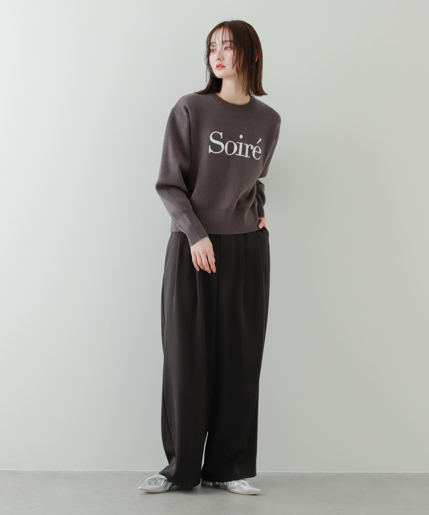 ギャザーフラットシューズ SILVER M