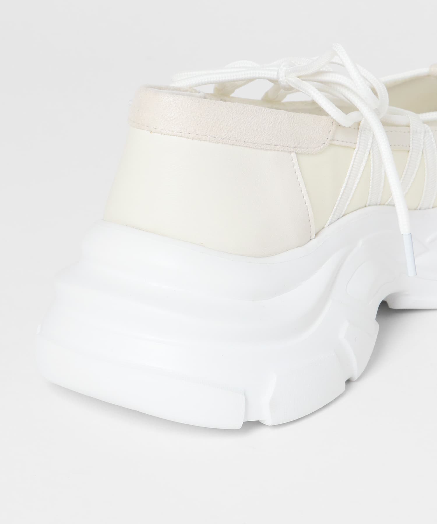 抗菌』『消臭』レースアップバレエスニーカー(S IVORY): シューズ