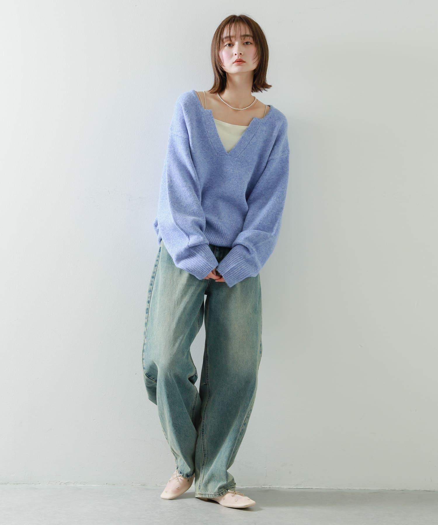 ハートチュールフラットシューズ IVORY S