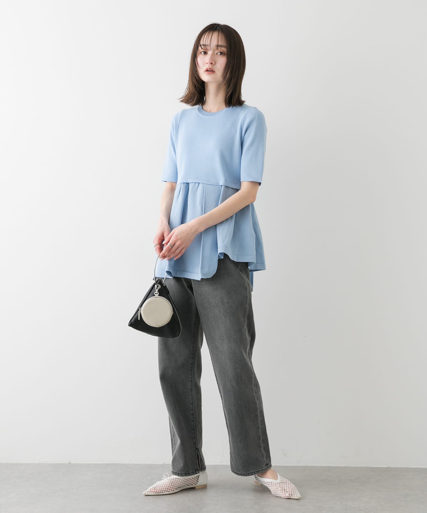 メッシュポインテッドシューズ IVORY S