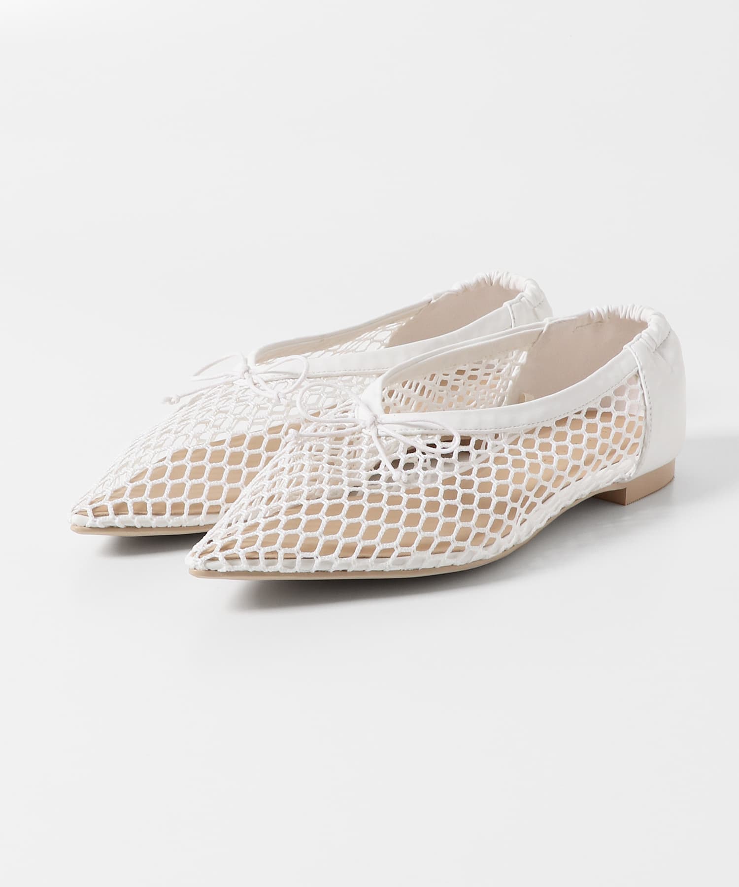 メッシュポインテッドシューズ IVORY S