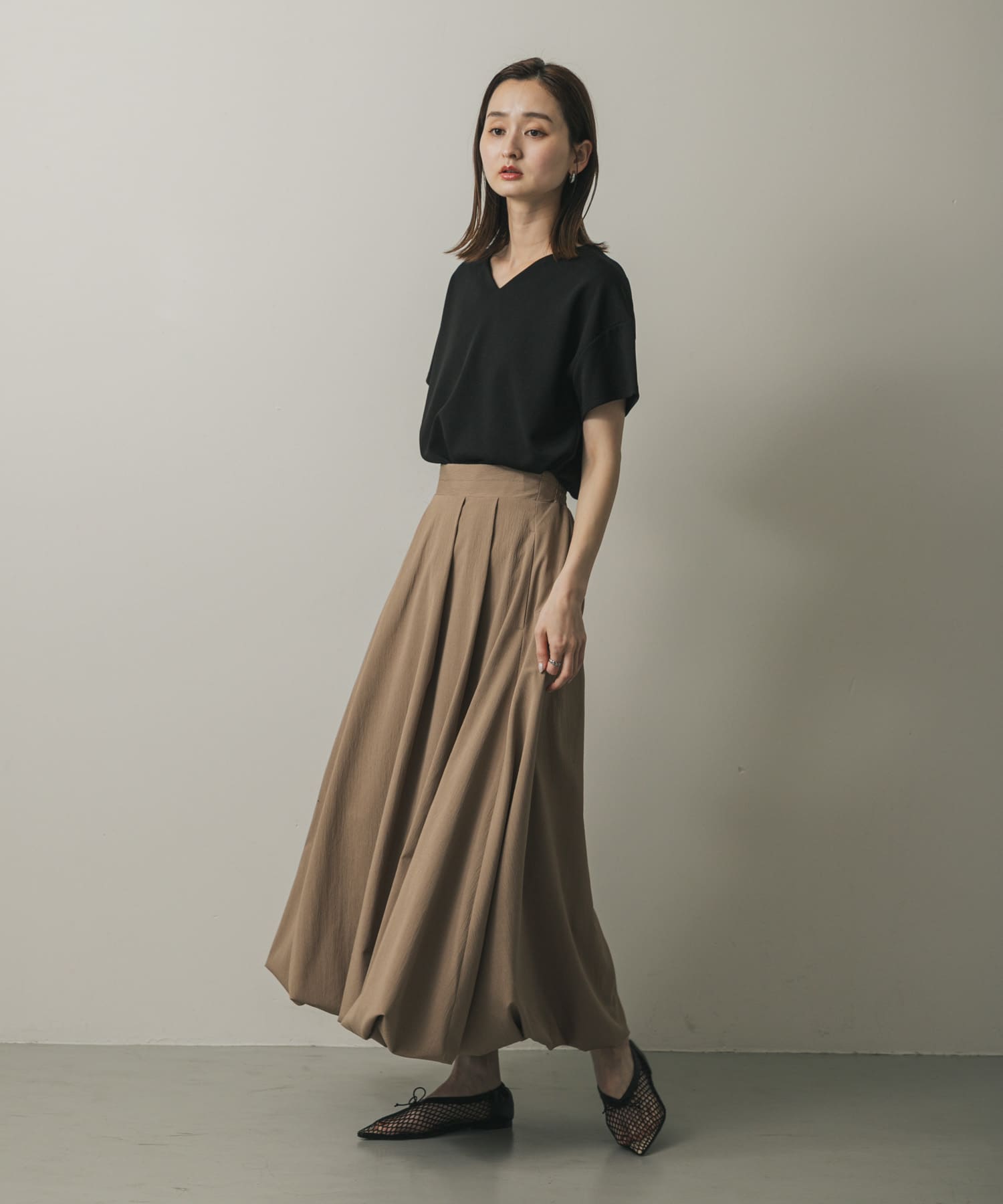 メッシュポインテッドシューズ BLACK S