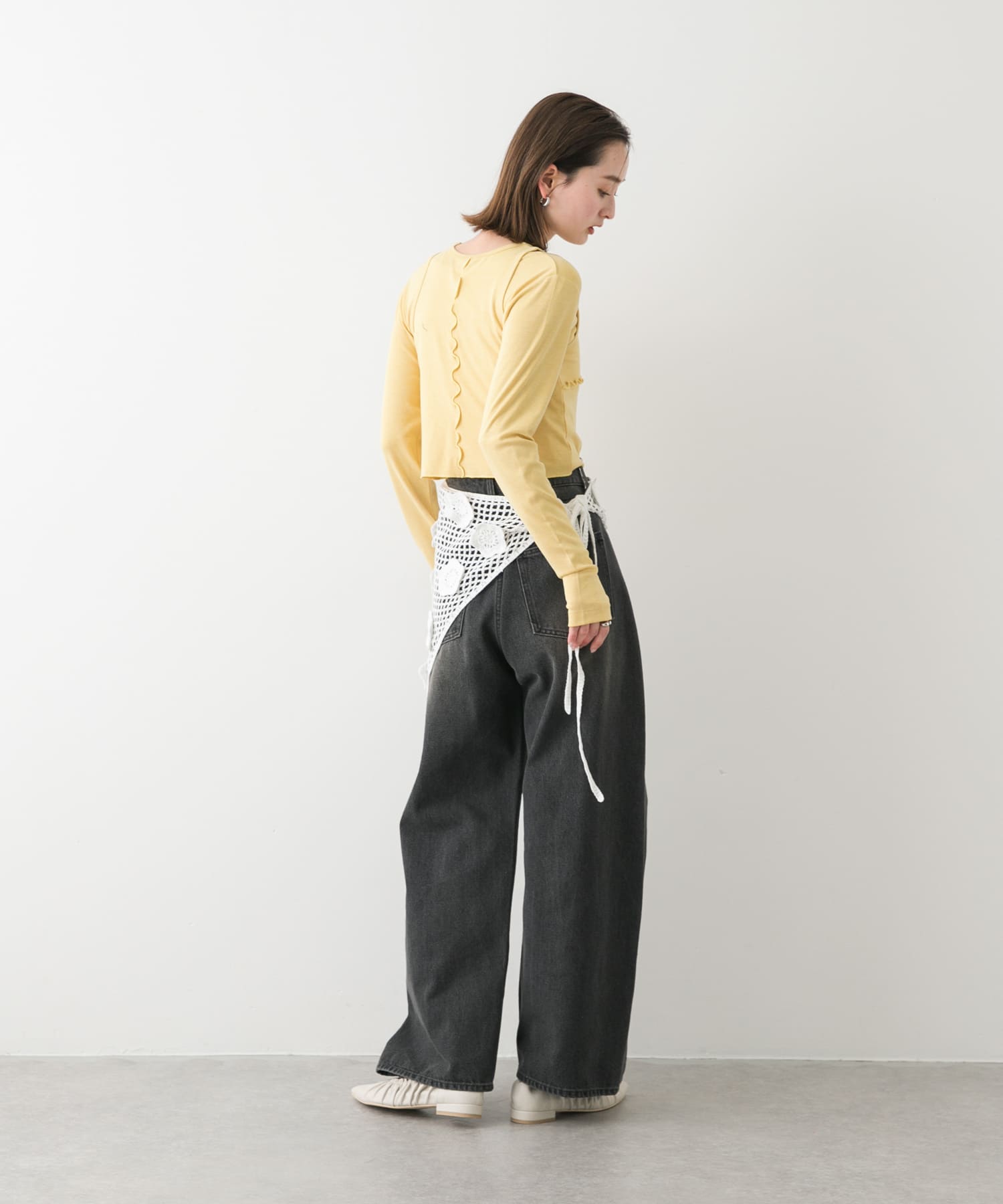 フラワークロシェマキスカート IVORY one