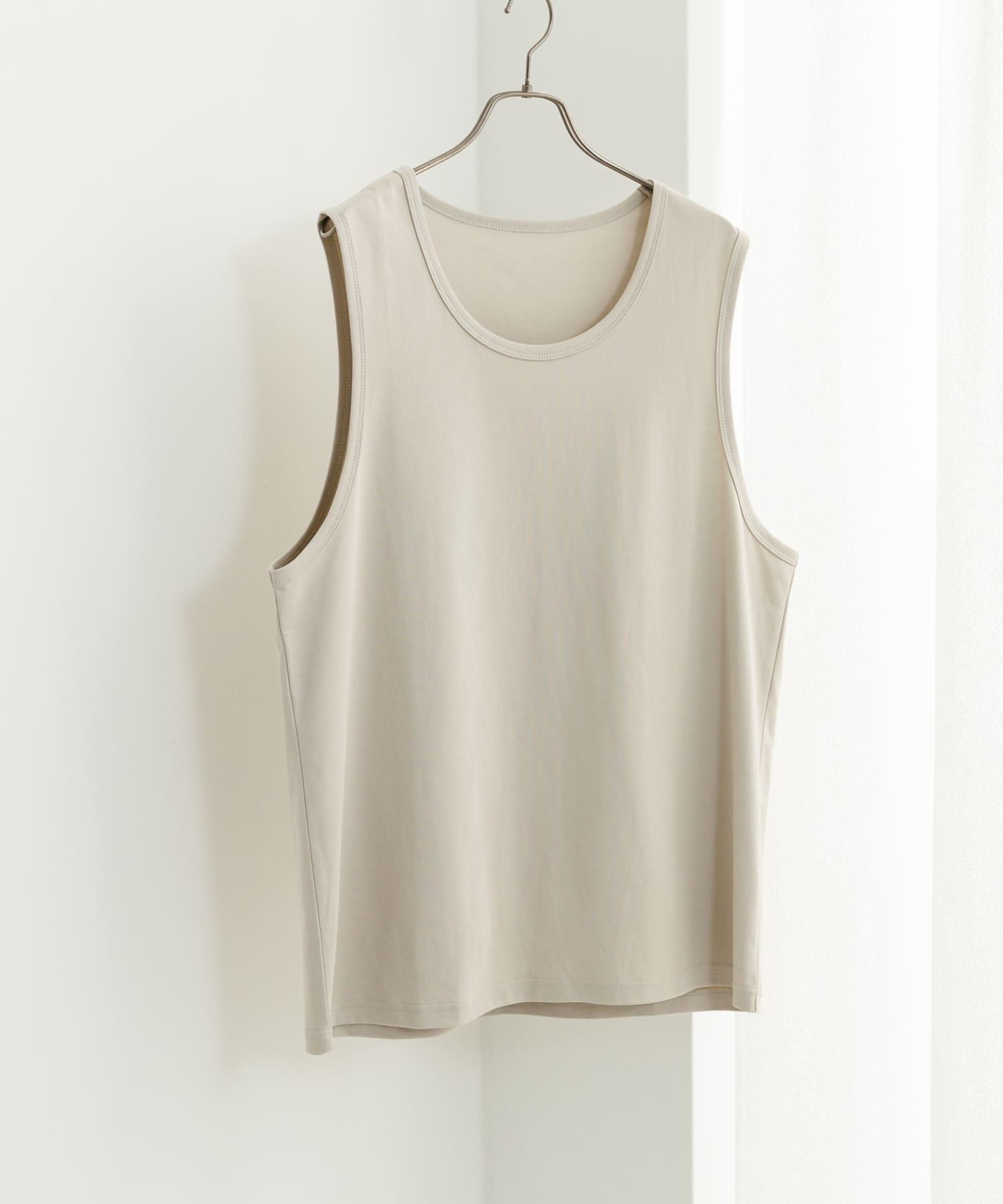 コットンスムースタンクトップ BEIGE M