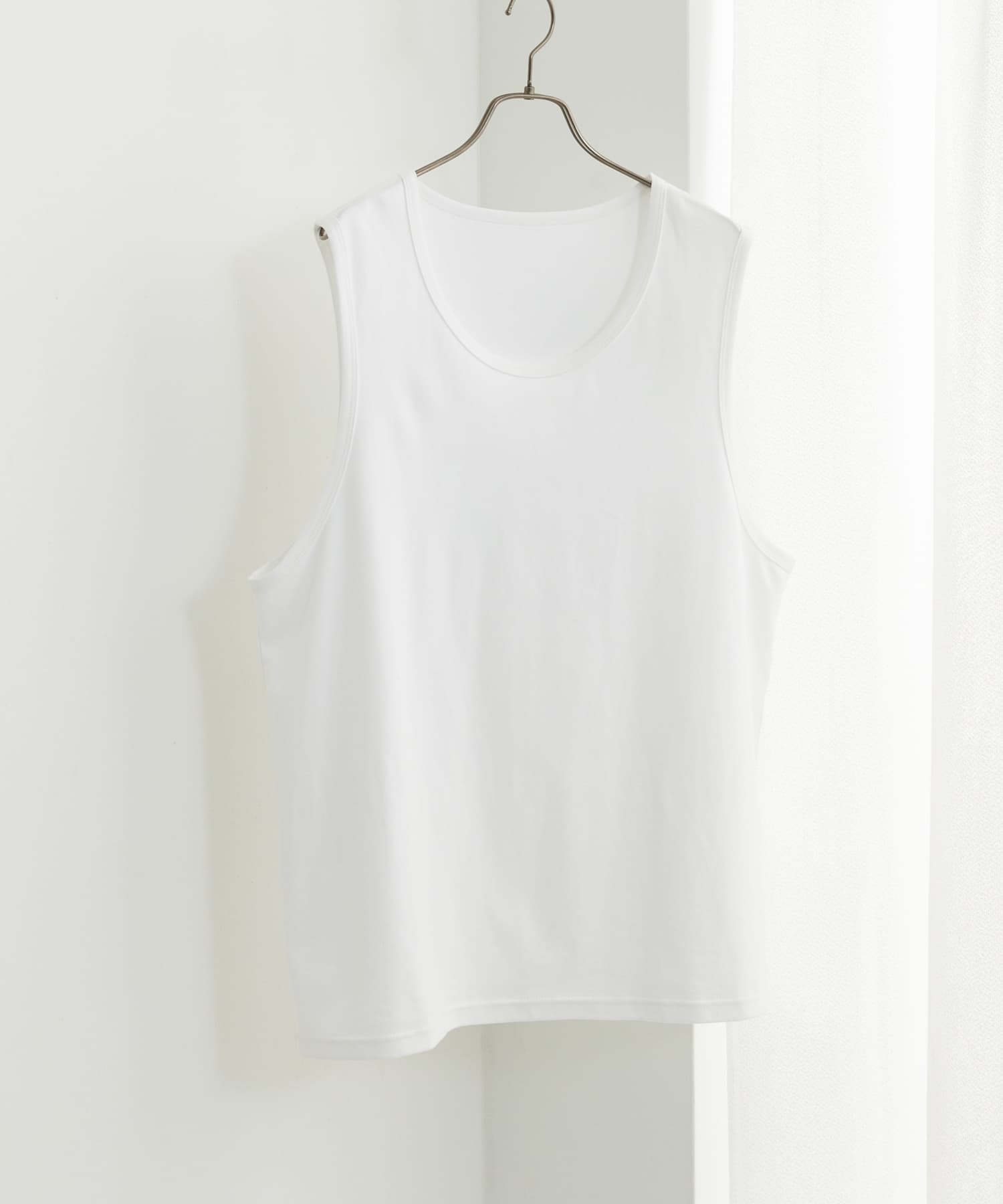 コットンスムースタンクトップ WHITE M