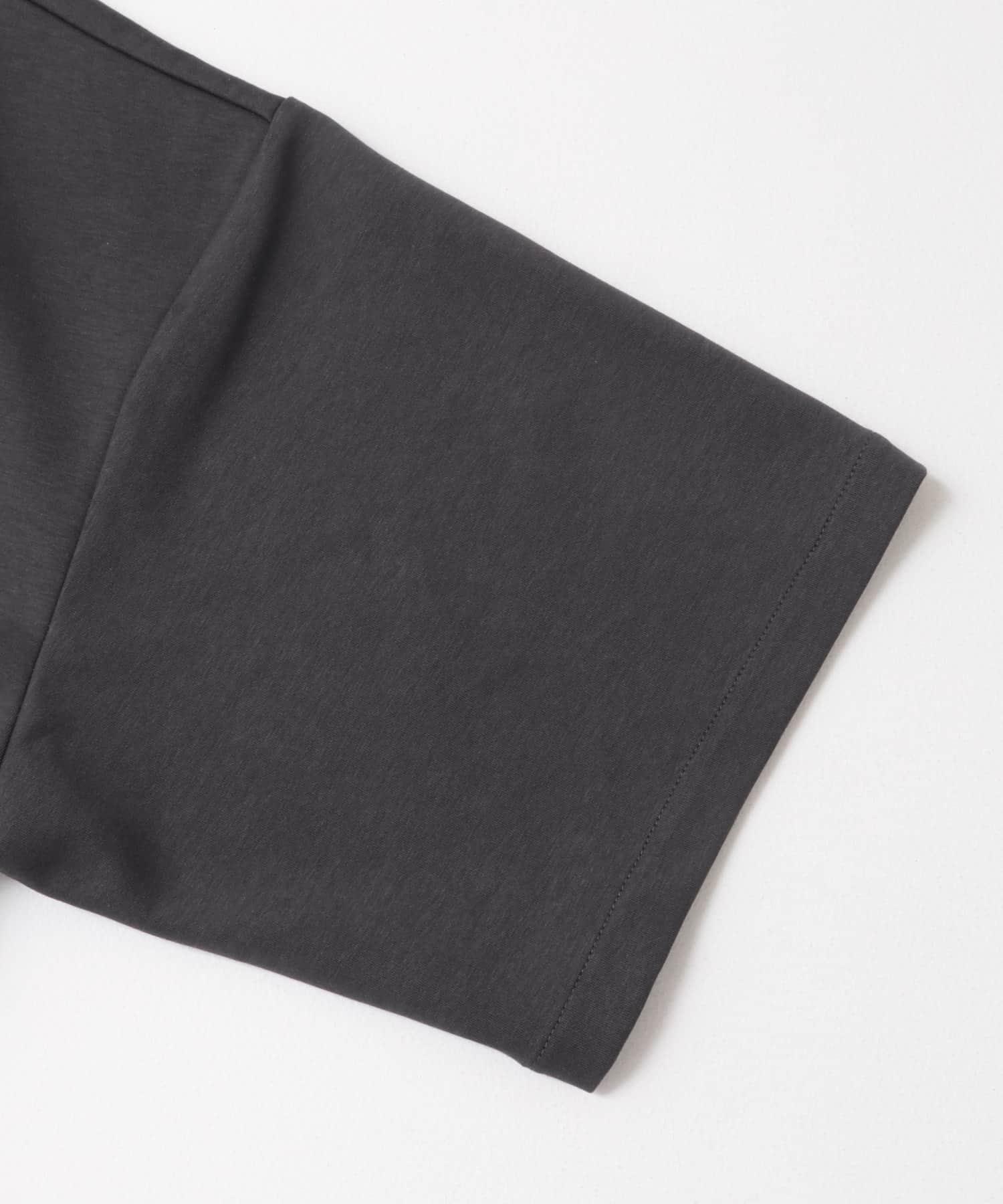 『ユニセックス』ダンボールポンチハーフジップショートスリーブTシャツ CHARCOAL M