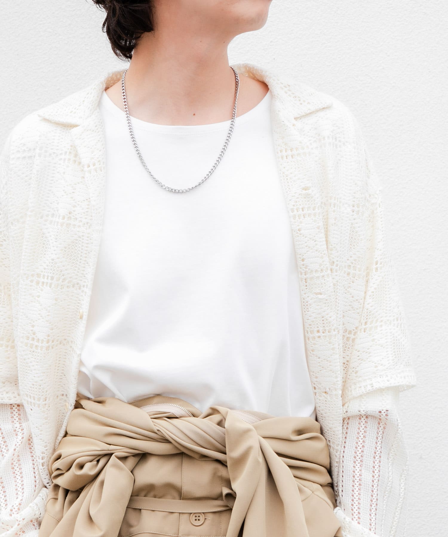 オープンネックルーズ ショートスリーブ Tシャツ