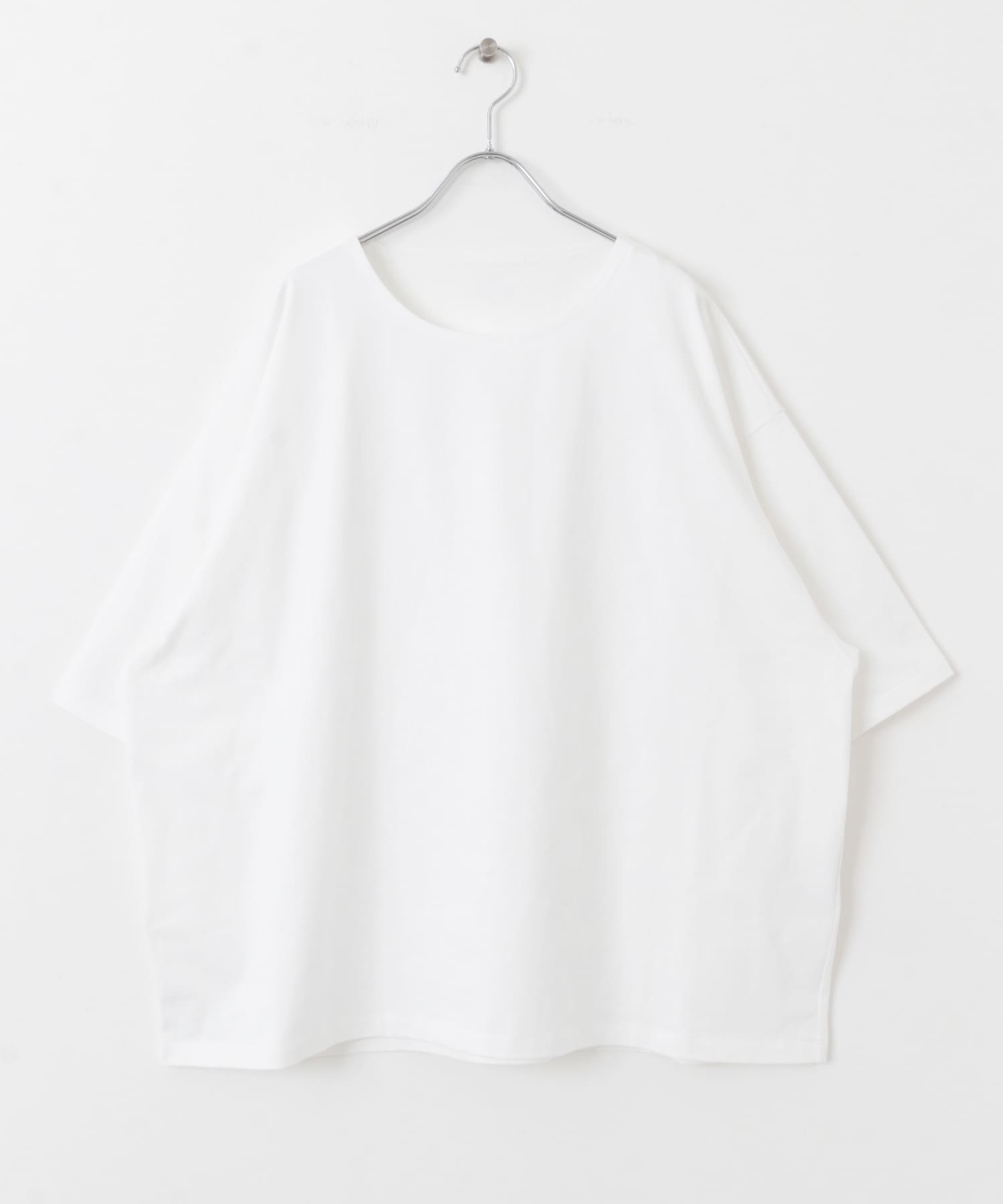 オープンネックルーズ ショートスリーブ Tシャツ WHITE M