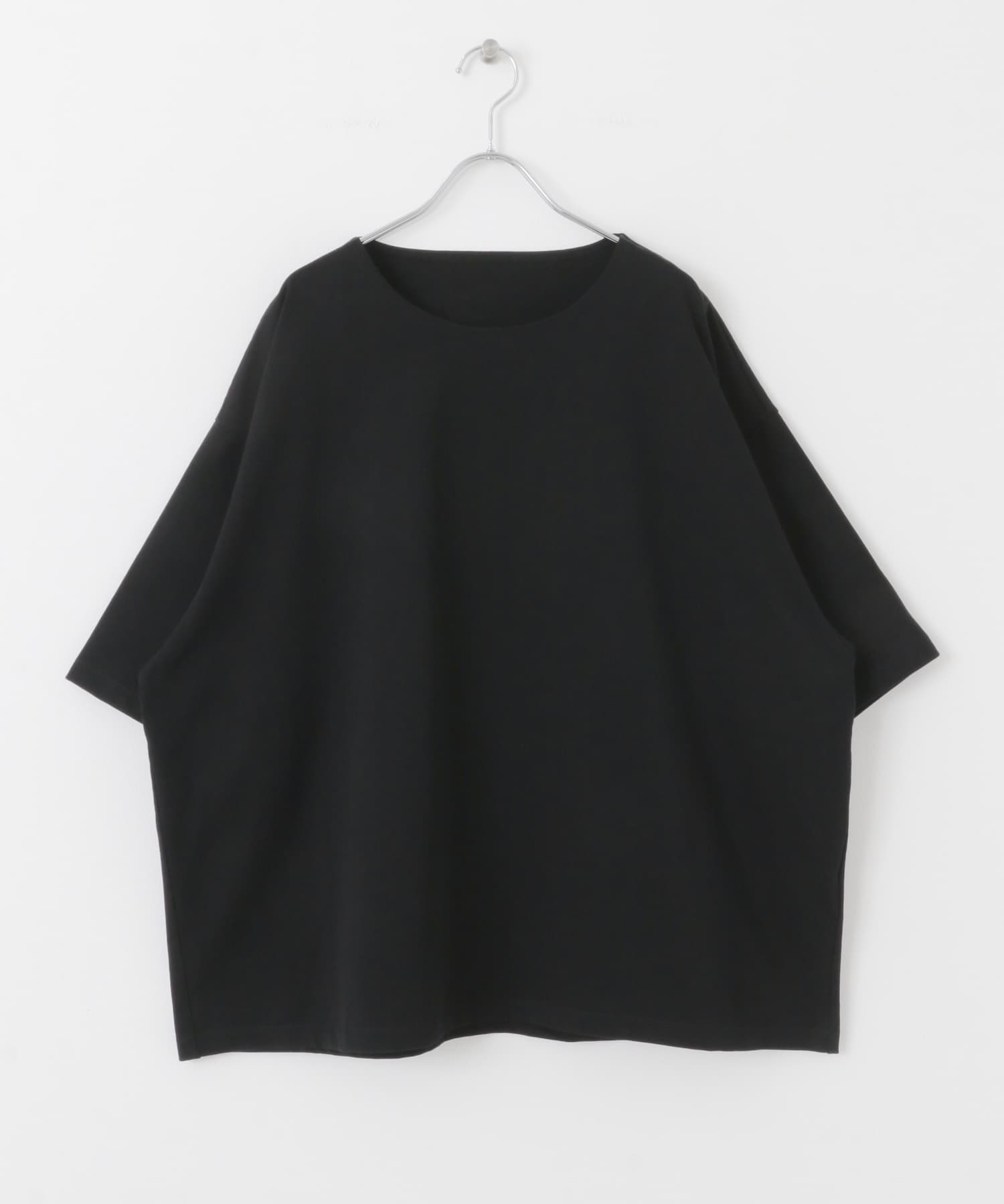 オープンネックルーズ ショートスリーブ Tシャツ BLACK M