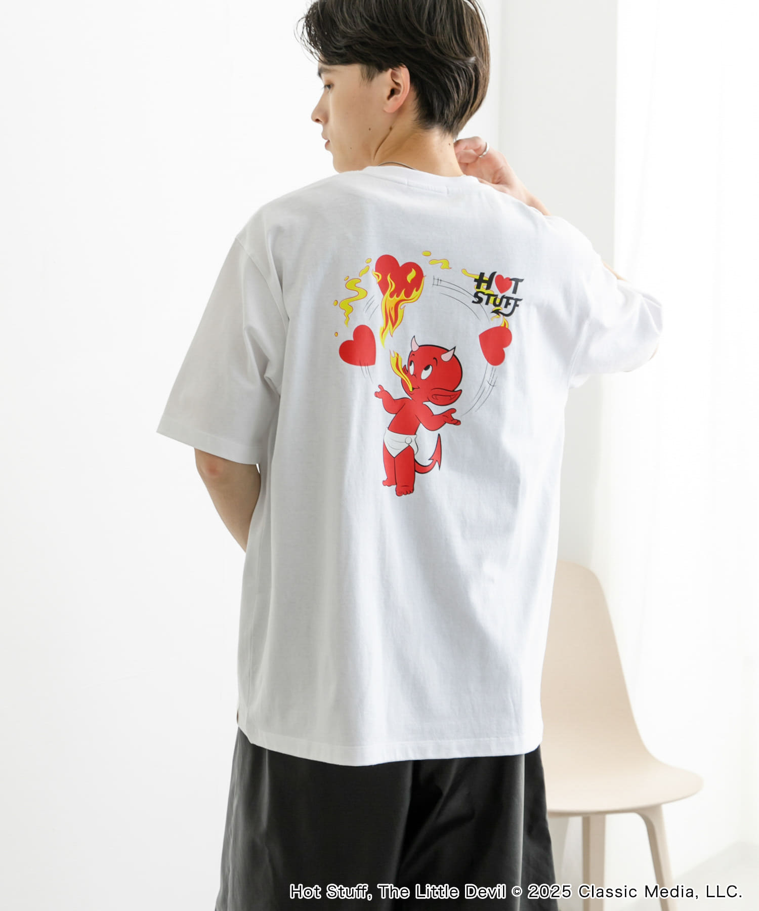 別注』HOT STUFF×SENSE OF PLACE プリントTシャツ A(M WHITE
