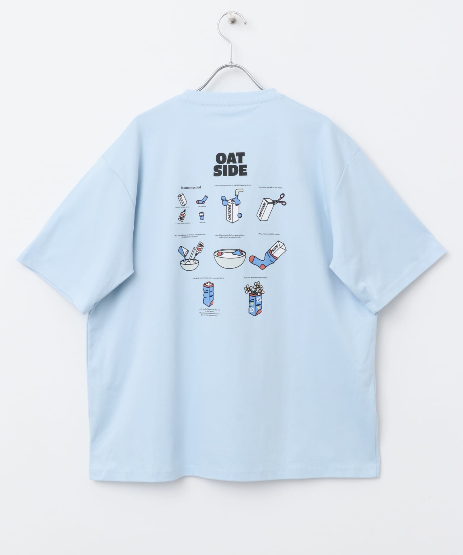 『別注』OATSIDE×SENSE OF PLACE　グラフィックショートスリーブ Tシャツ A L.BLUE M
