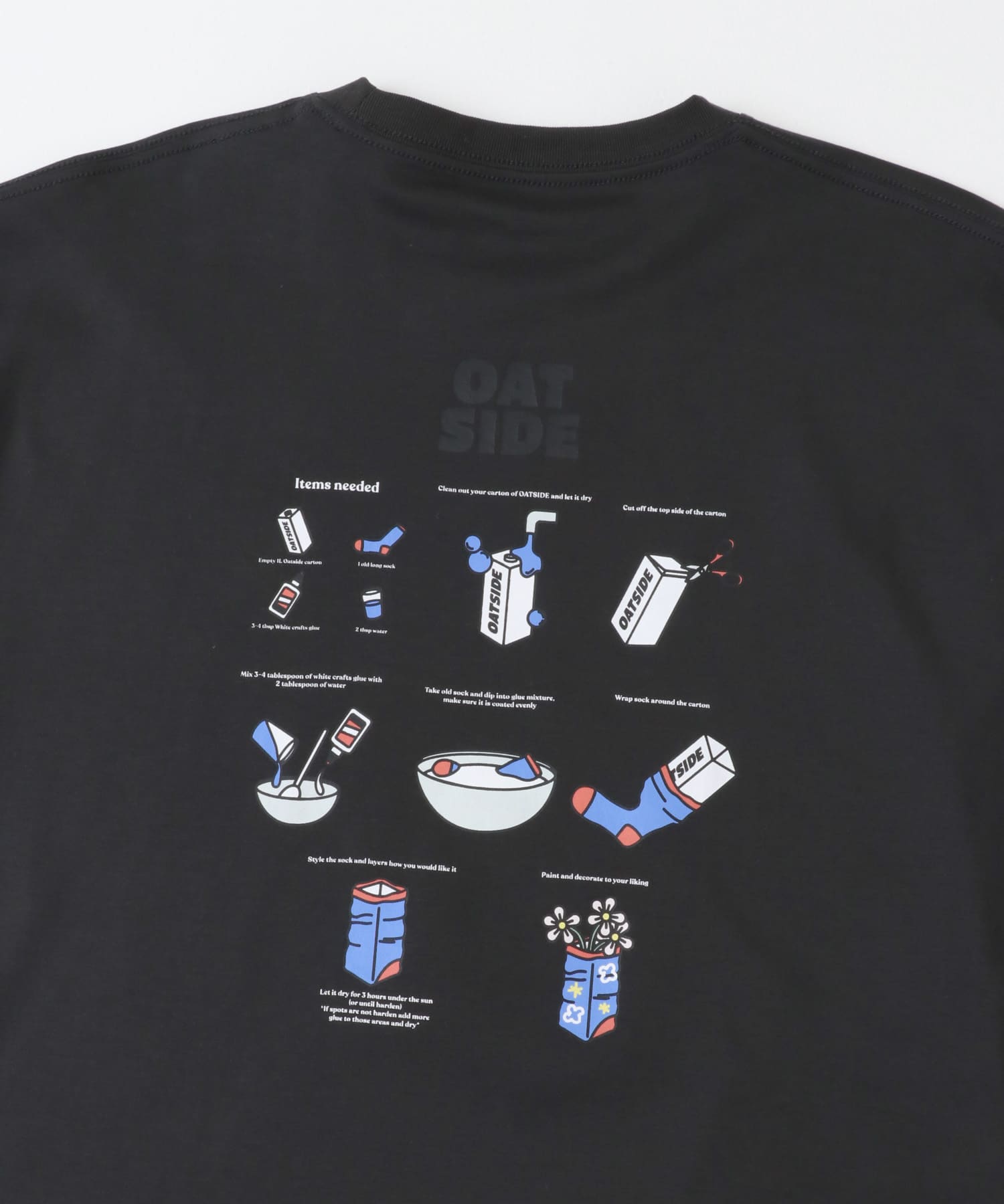 『別注』OATSIDE×SENSE OF PLACE　グラフィックショートスリーブ Tシャツ A BLACK M